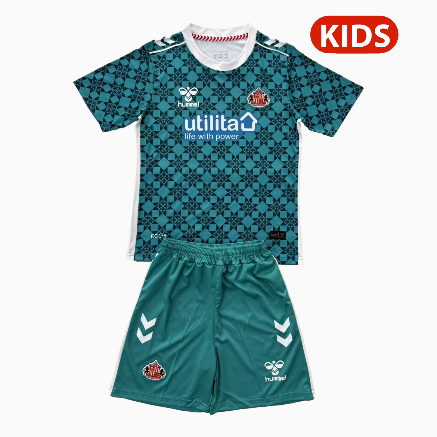 AlphaJersey-Sunderland 25-26 Green Goalkeeper Kids Kit