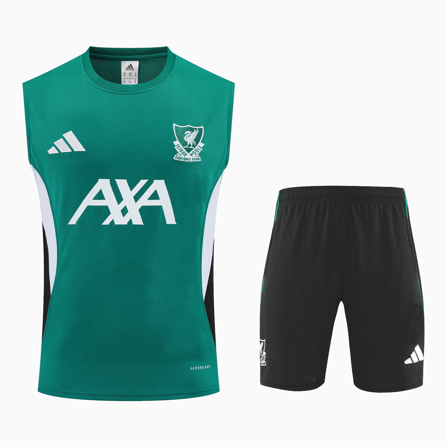 AlphaJersey-Liver.pool 25-26 Vest Training Set - Green Vest & Black Shorts