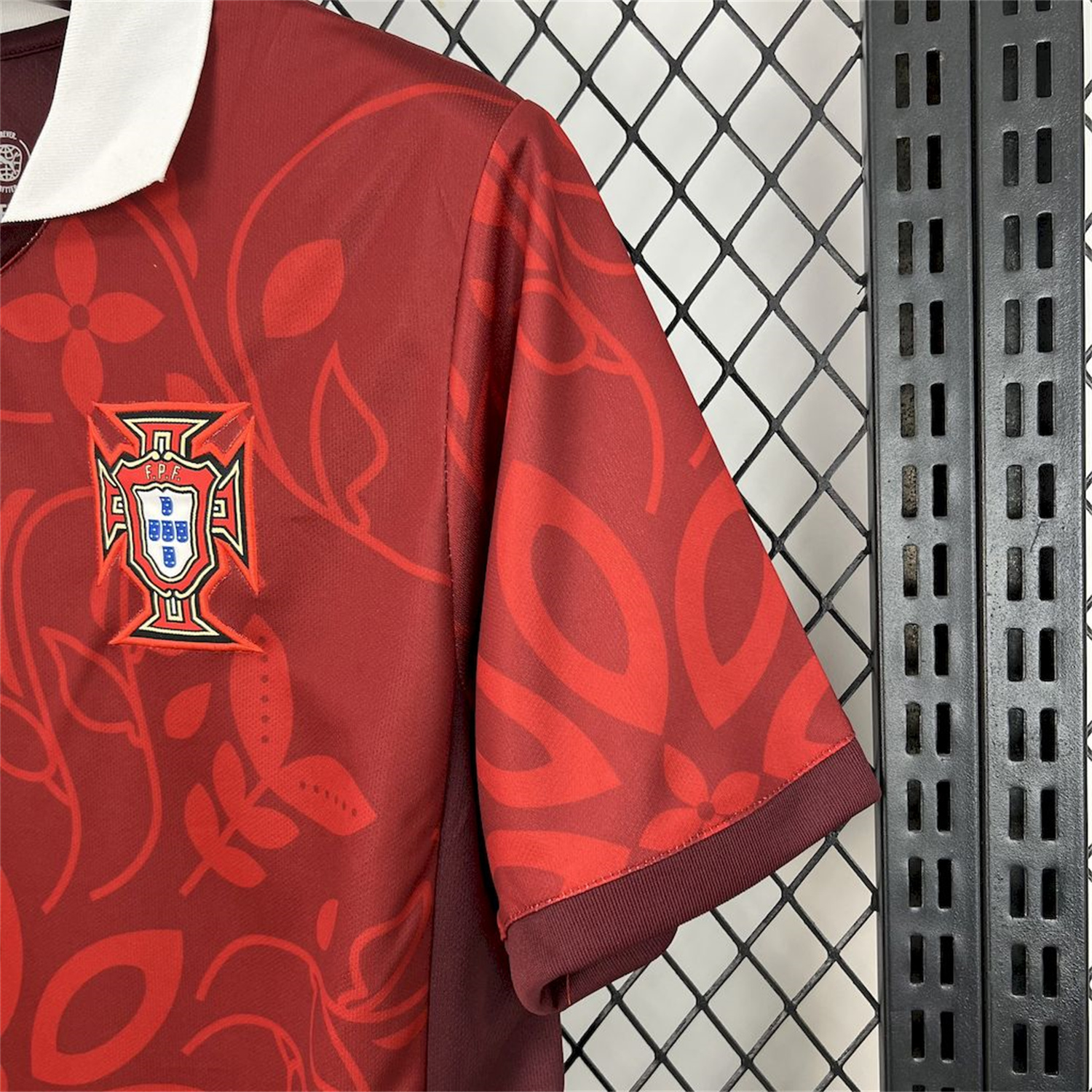 AlphaJersey-Portugal 2025-26 Red Flower Training Jersey - Fans Version
