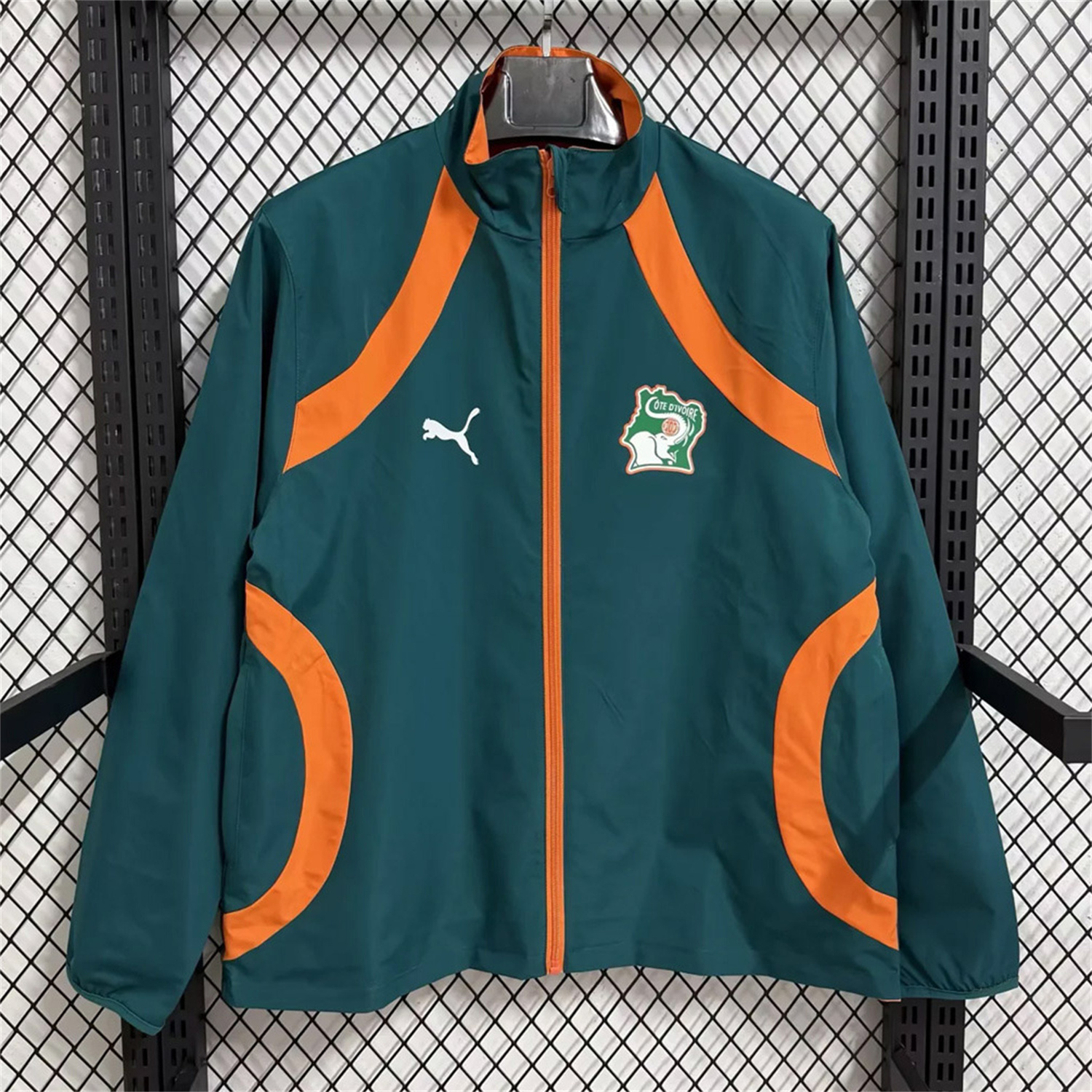 AlphaJersey-Ivory Coast 2026 Pre-Match Double Sided Reversible Windbreaker - Orange