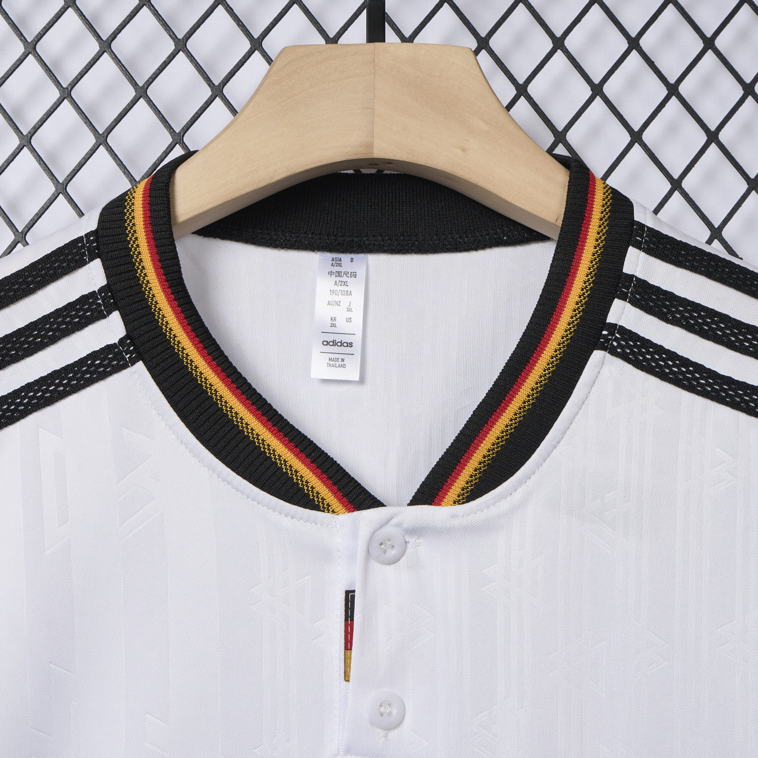 AlphaJersey-Retro Germany 1996 Home Long Sleeves Jersey