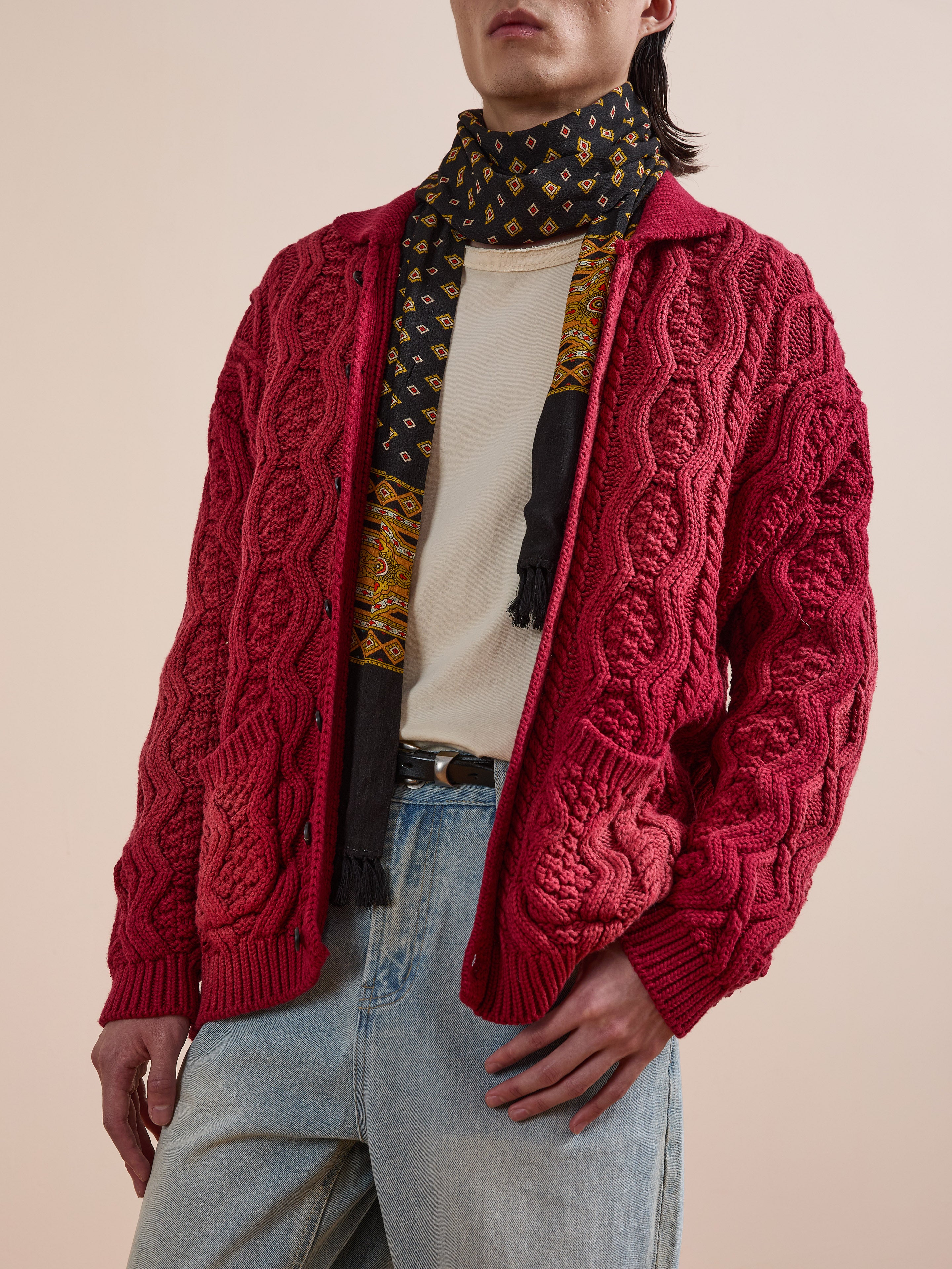 Cable Knit Buttoned Cardigan | Modern Menswear by yycbvcnbmmnbm