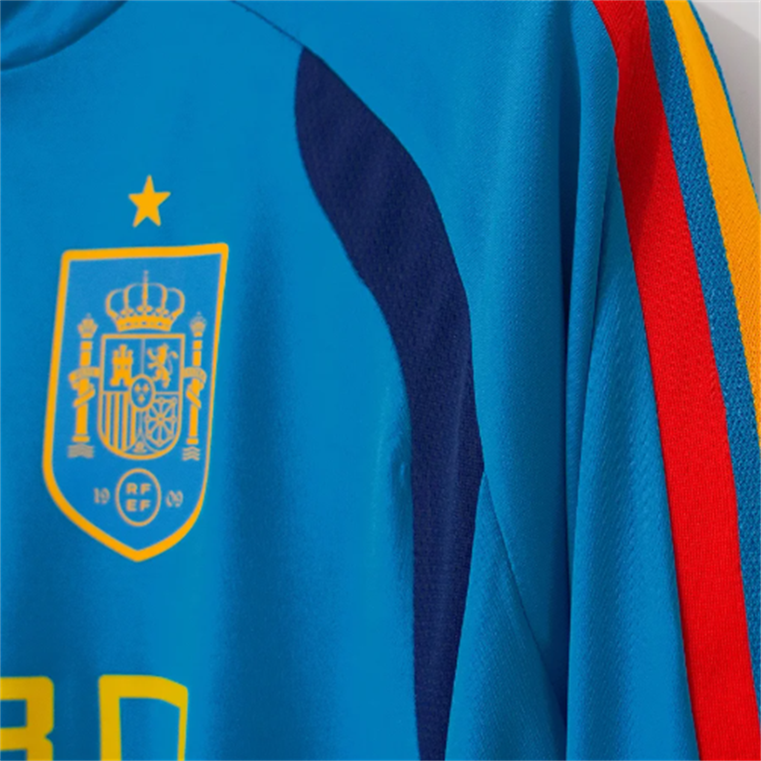 AlphaJersey-Spain 2026 Blue Long Sleeves Training Jersey - Fans Version