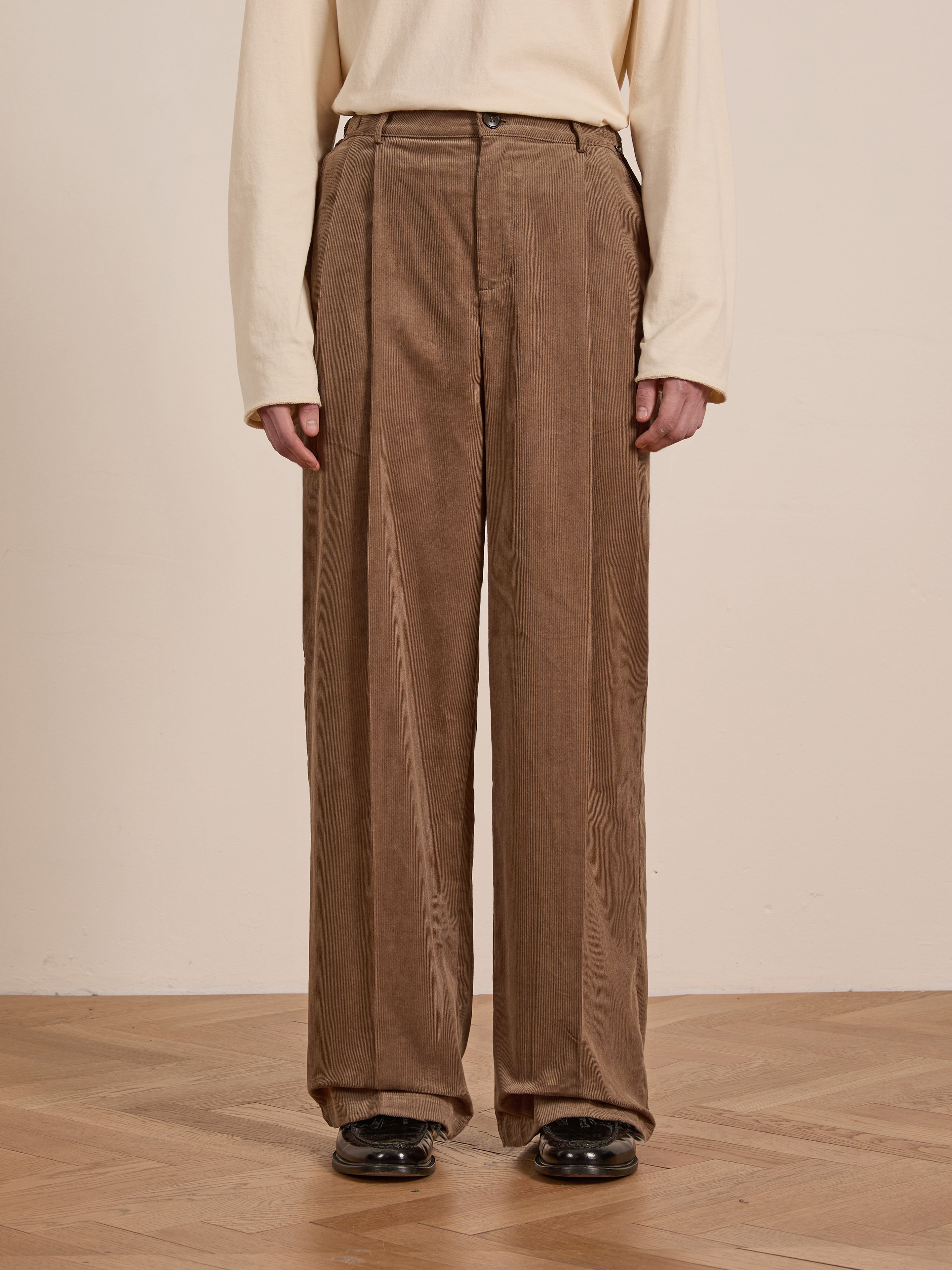 Corduroy Pleated Trousers | Modern Menswear by yycbvcnbmmnbm