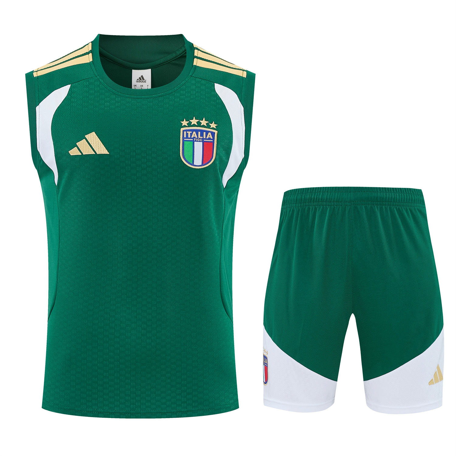 AlphaJersey-Italy 2026 Vest Training Set - Green Vest and Shorts