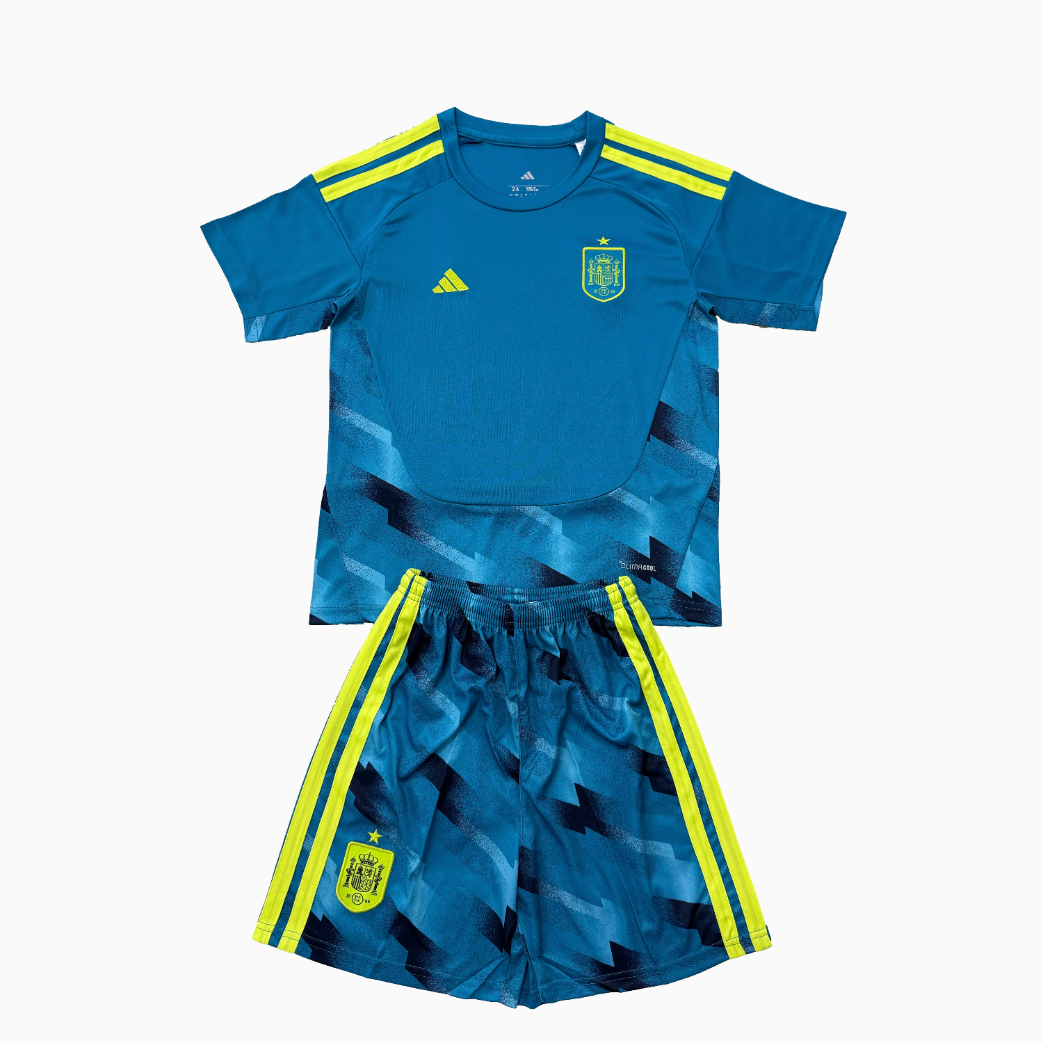 AlphaJersey-Spain 2026 Lake Blue Goalkeeper Men's Adult Jersey Set - Fans Version