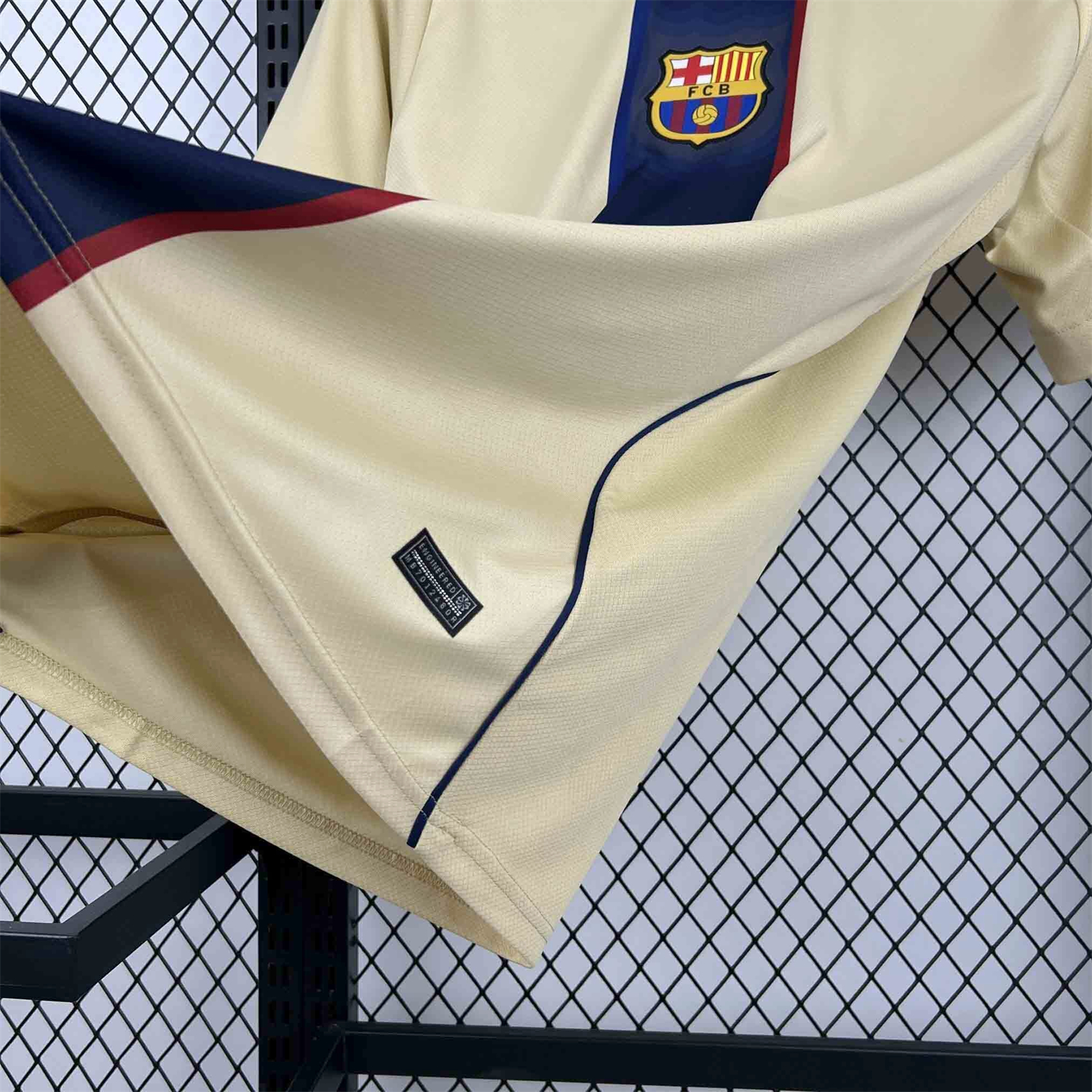 AlphaJersey-Barcelona 26-27 Blue Vertical Stripes Yellow Jersey - Fans Version