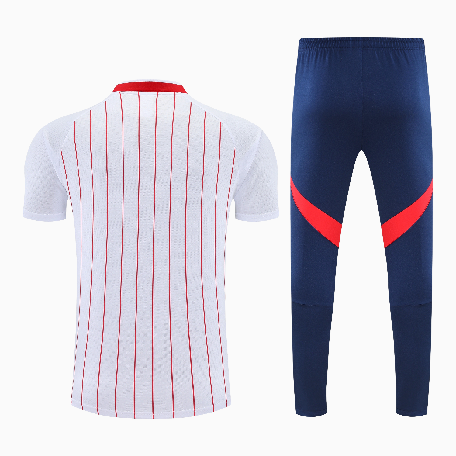 AlphaJersey-Arsenal 25-26 POLO Short-Sleeve Training Set - White Top and Deep Blue Pants