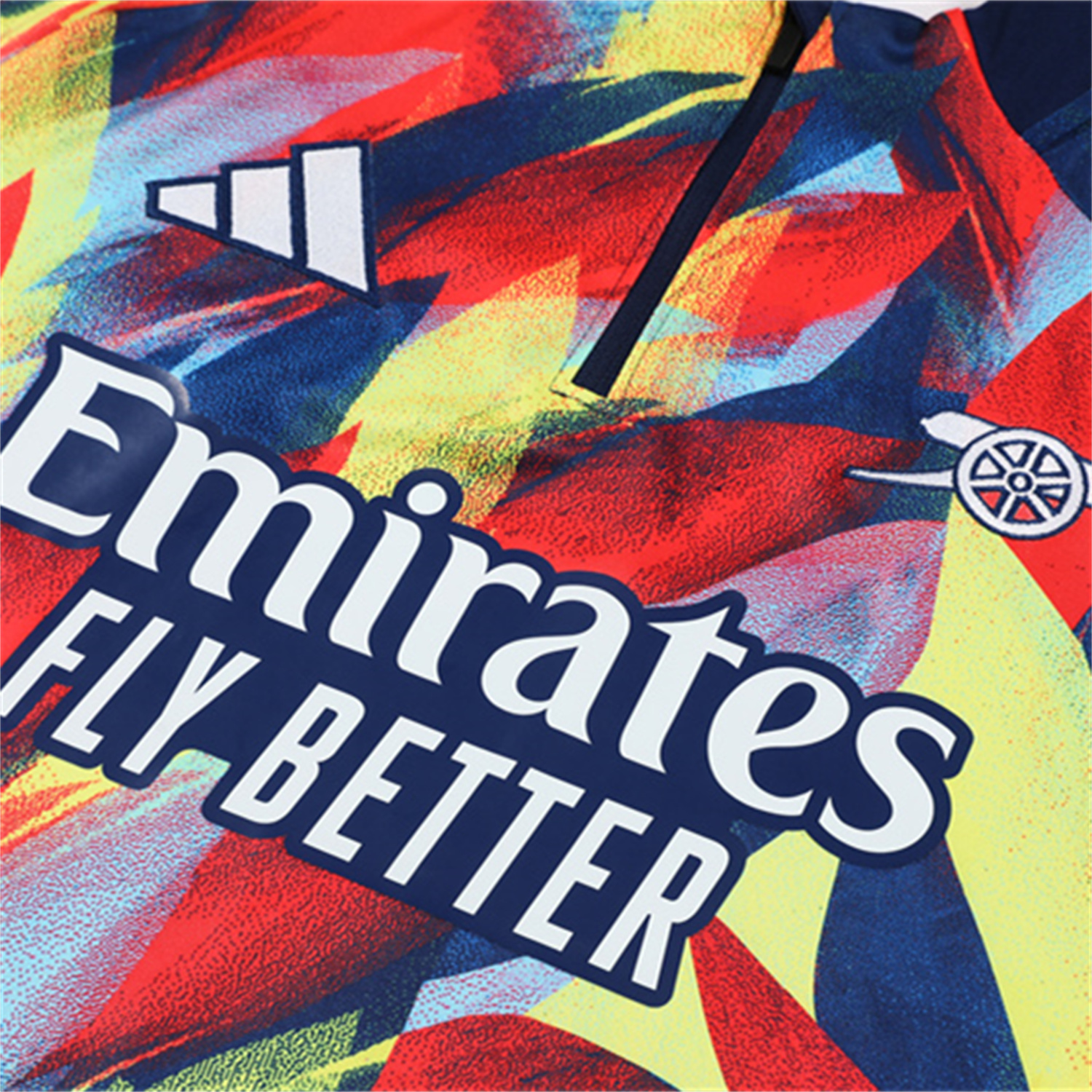 AlphaJersey-Arsenal 25-26 Kid Long Sleeves Training Set - Colorful Camouflage Top & Royal Blue Pants