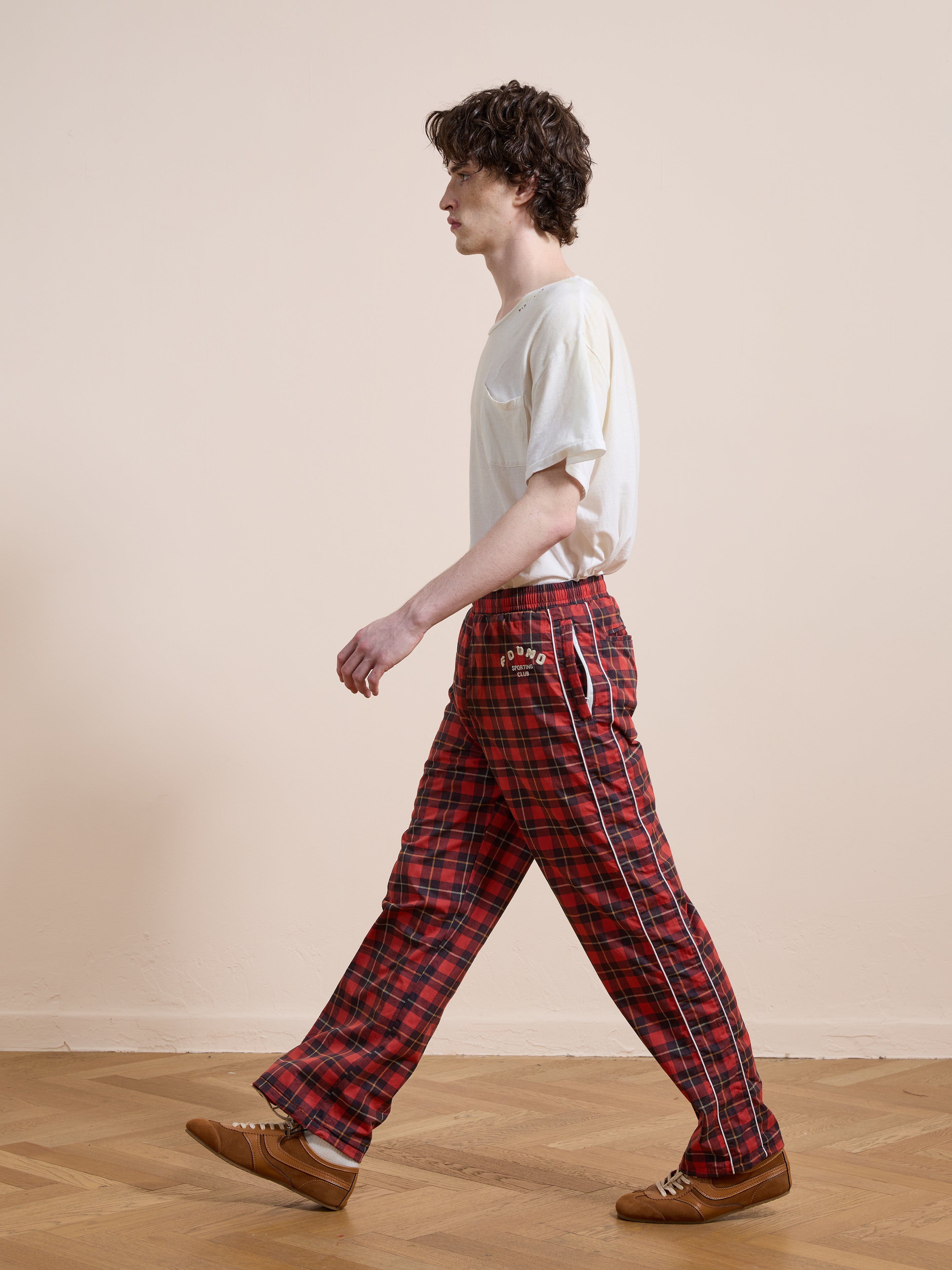 Red Plaid Track Pants | Modern Menswear by yycbvcnbmmnbm