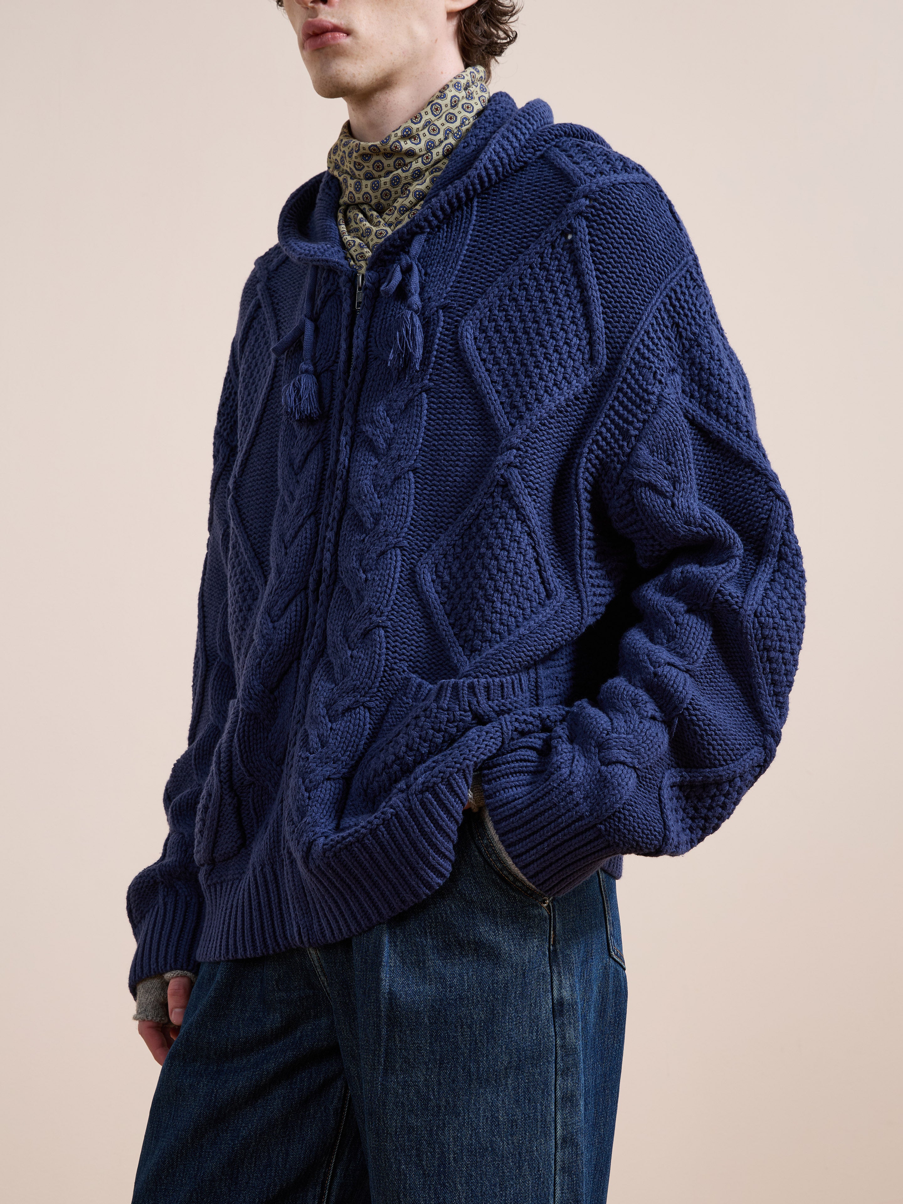 Zip Up Cable Knit Hoodie | Modern Menswear by yycbvcnbmmnbm