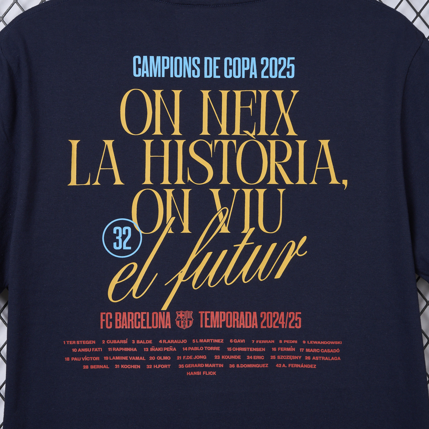 AlphaJersey-Barcelona 2025 Winners Copa Del Rey Deep Blue Commemorative T-shirt