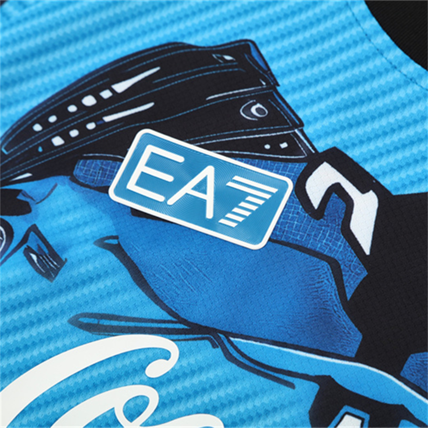 AlphaJersey-Napoli 25-26 Kids Short-Sleeve Training Set - Blue Mecha Top & Black Shorts