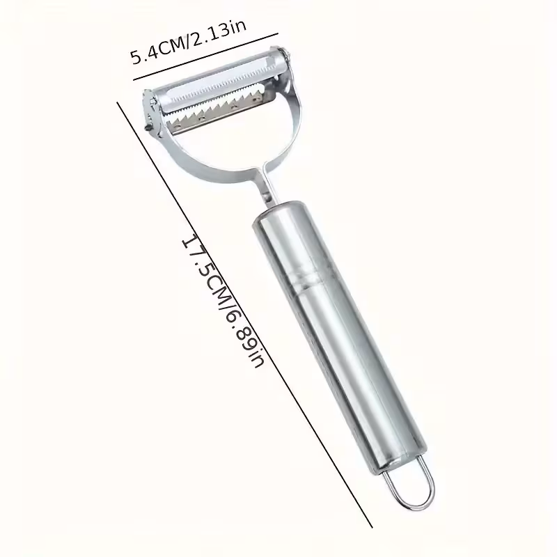 1pc stainless steel peeler universal kitchen vegetable peeler and julienne slicer multi function potato peeler fruit vegetable   manual food processor for thanksgiving christmas essential kitchen gadget Product details 2