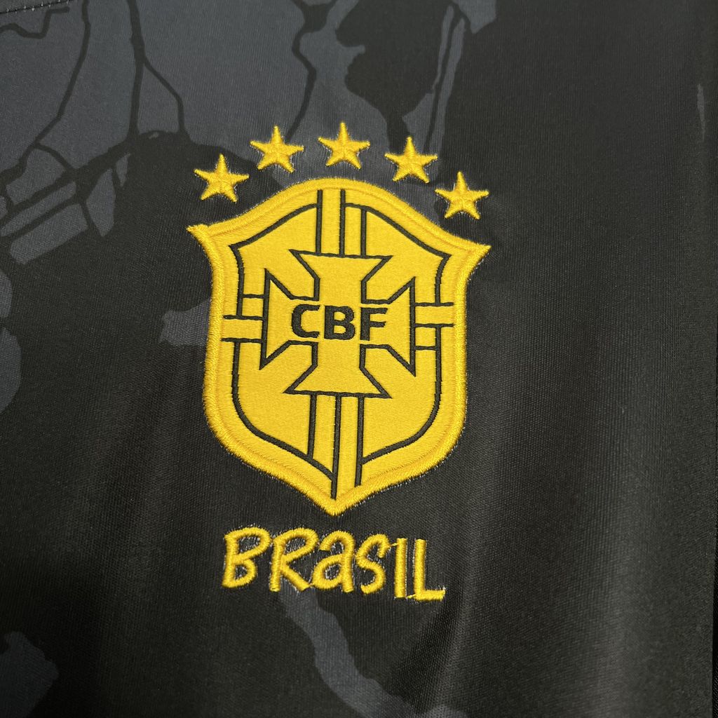 AlphaJersey-Brazil 2024 Black Christ the Redeemer Statue Jersey - Fans Version