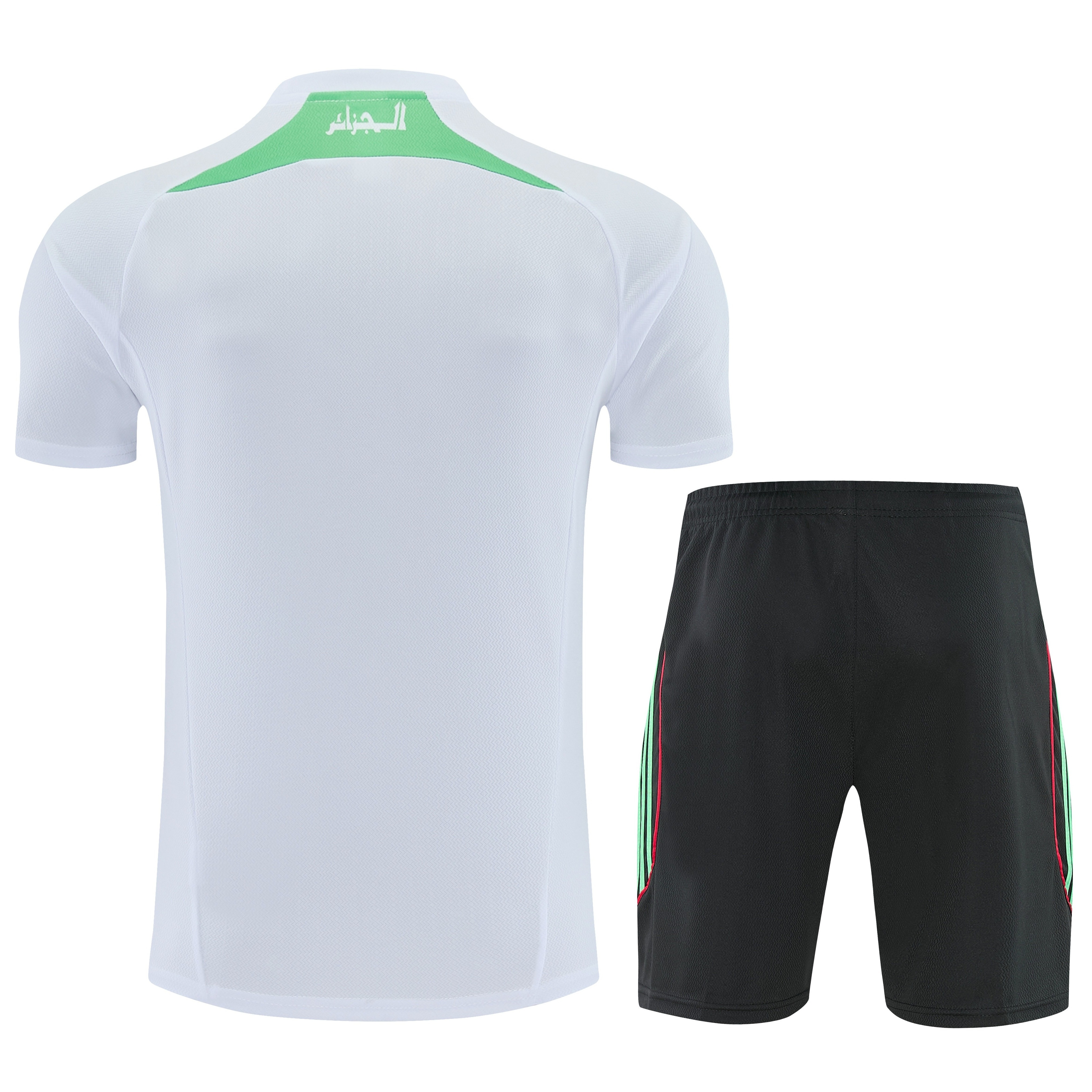 AlphaJersey-Algeria 2026 Short-Sleeve Training Set - White Top and Black Shorts