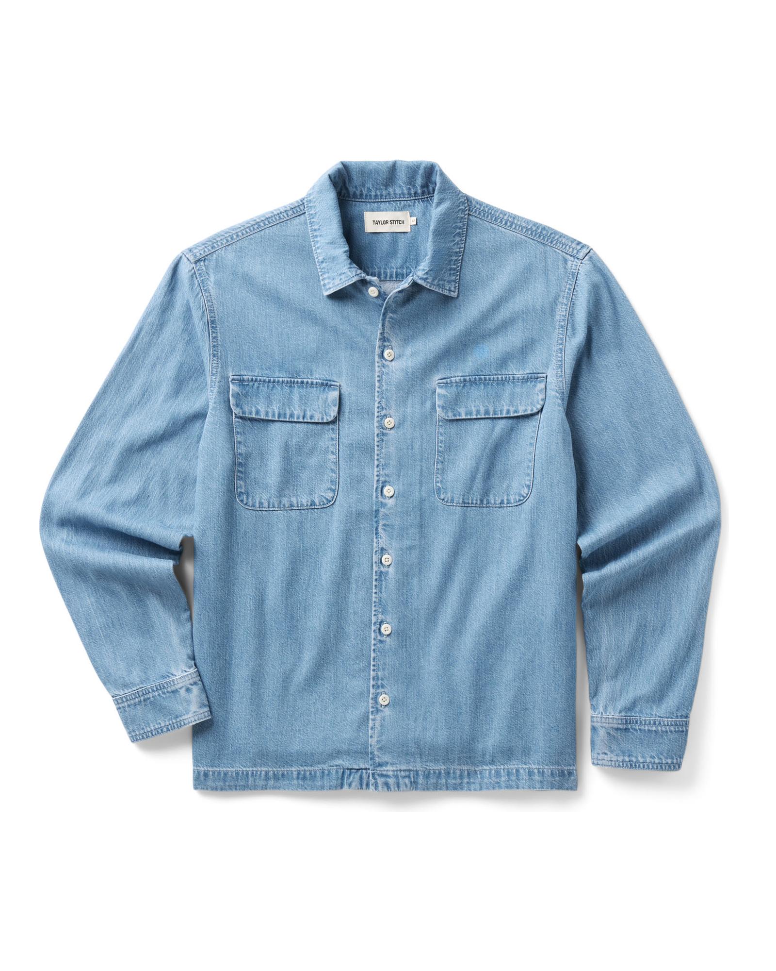 The Shore Shirt in Washed Indigo Twill | Modern Menswear by yycbvcnbmmnbm