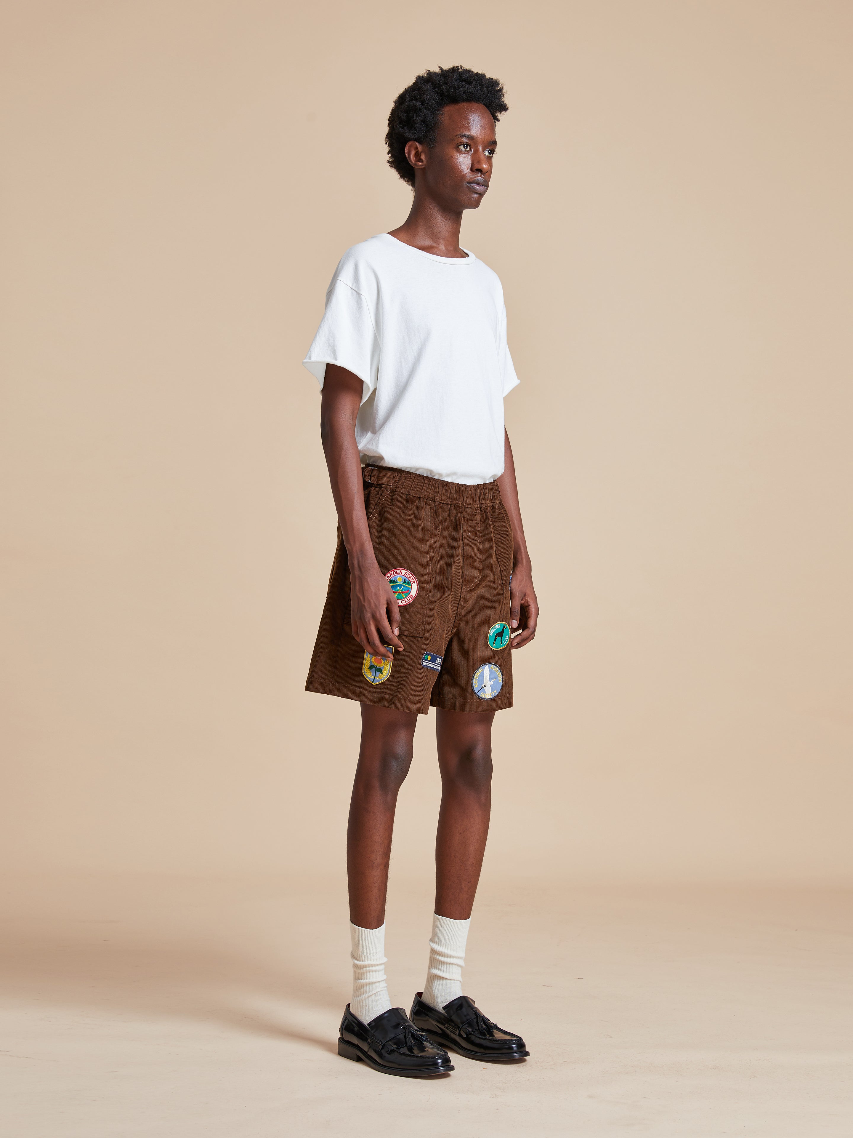 Canoe Multi Patch Corduroy Shorts | Modern Menswear by yycbvcnbmmnbm