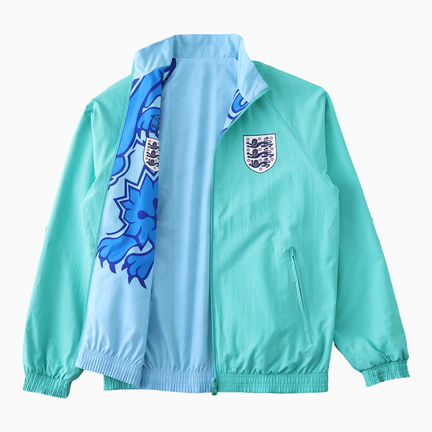 AlphaJersey-Retro England 1992 Third Double Sided Reversible Windbreaker - Blue & Green