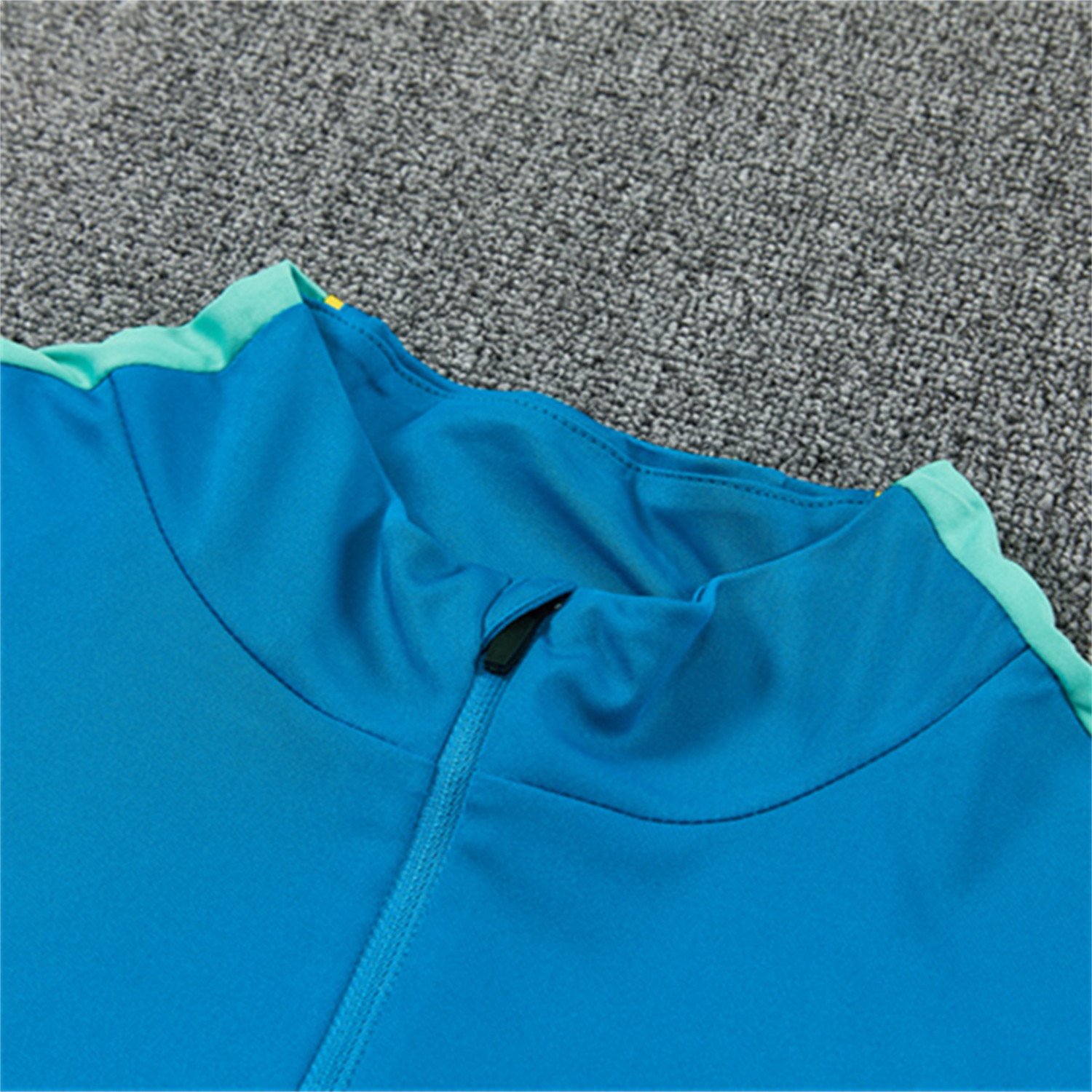 AlphaJersey-Brazil 2026 Kids Long Sleeve Training Set - Sky Blue Top & Dark Green Pants
