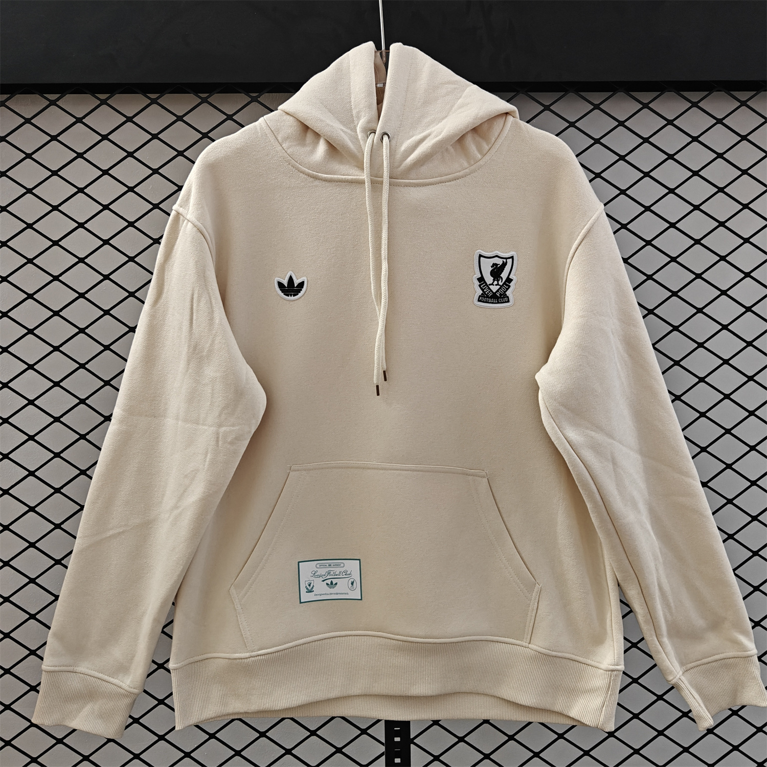 AlphaJersey-Liver.pool 25-26 Originals Terrace Icon White Team Logo Unisex Pullover Hoodie