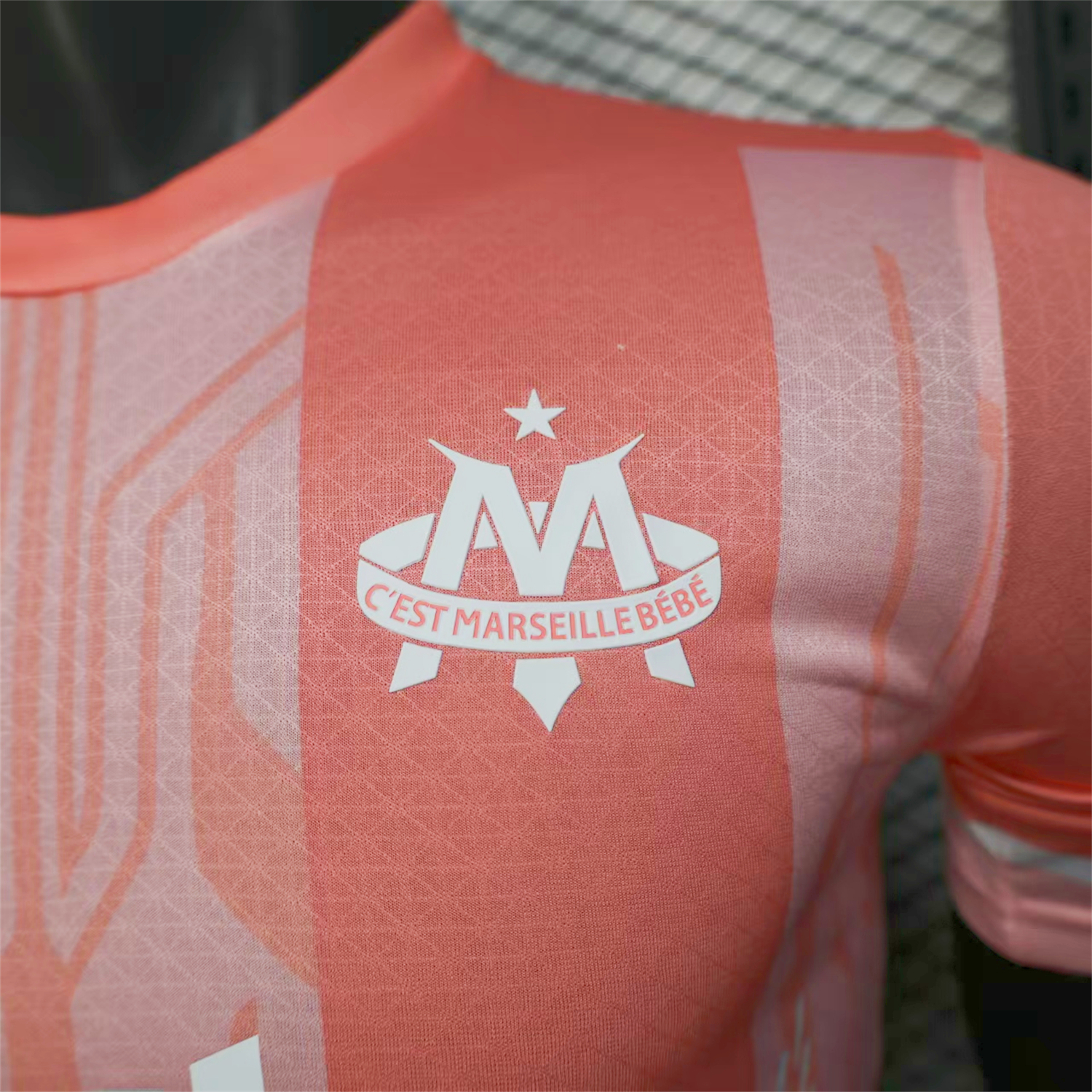AlphaJersey-Marseille 25-26 Pink Stripes Special Jersey - Player Version