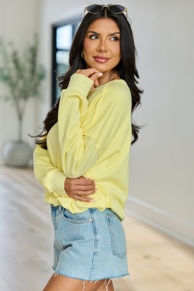 Prestyn Yellow Bubble Long Sleeve Top | Elegant Women's Fashion by coolavocek