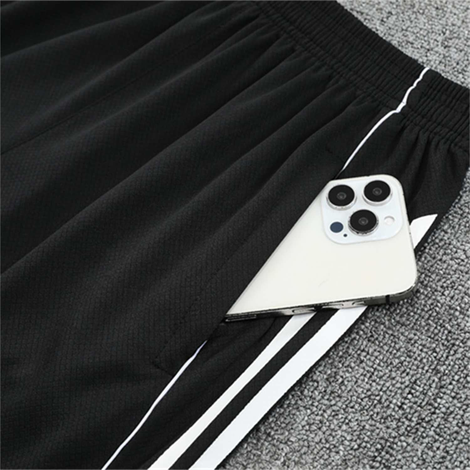 AlphaJersey-Germany 25-26 Kids Short-Sleeve Training Set - White Top & Black Shorts