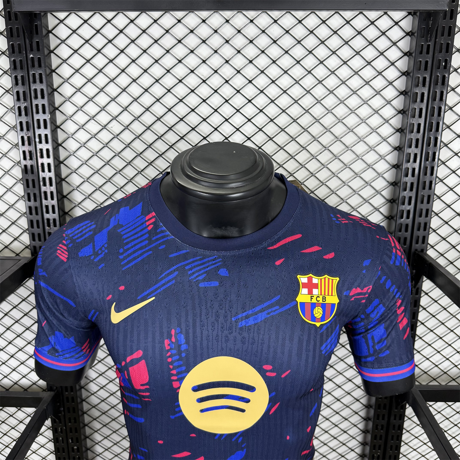 AlphaJersey-Barcelona 25-26 Red and Blue Graffiti Deep Blue Jersey - Player Version