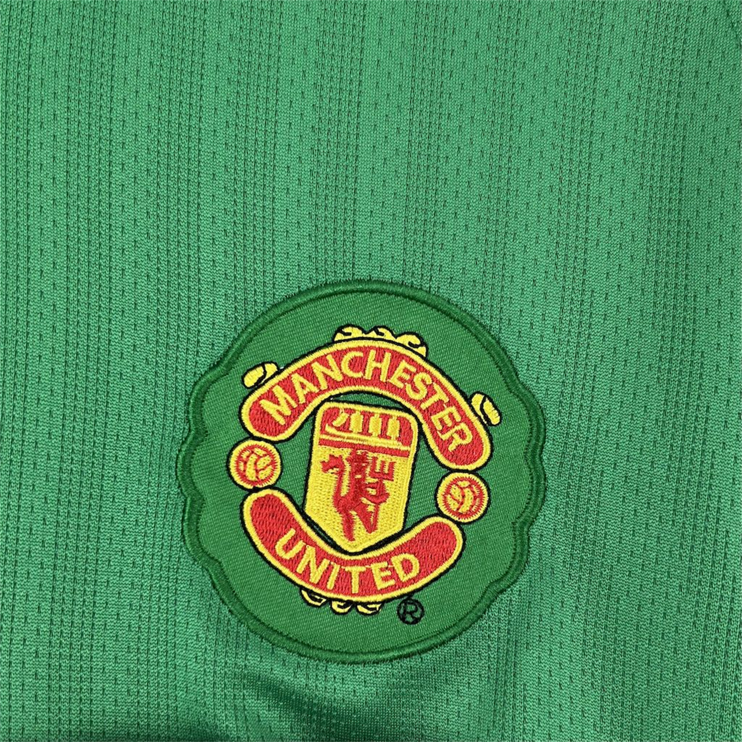 AlphaJersey-Retro Manchester United 2007-08 Green Goalkeeper Long Sleeves Jersey