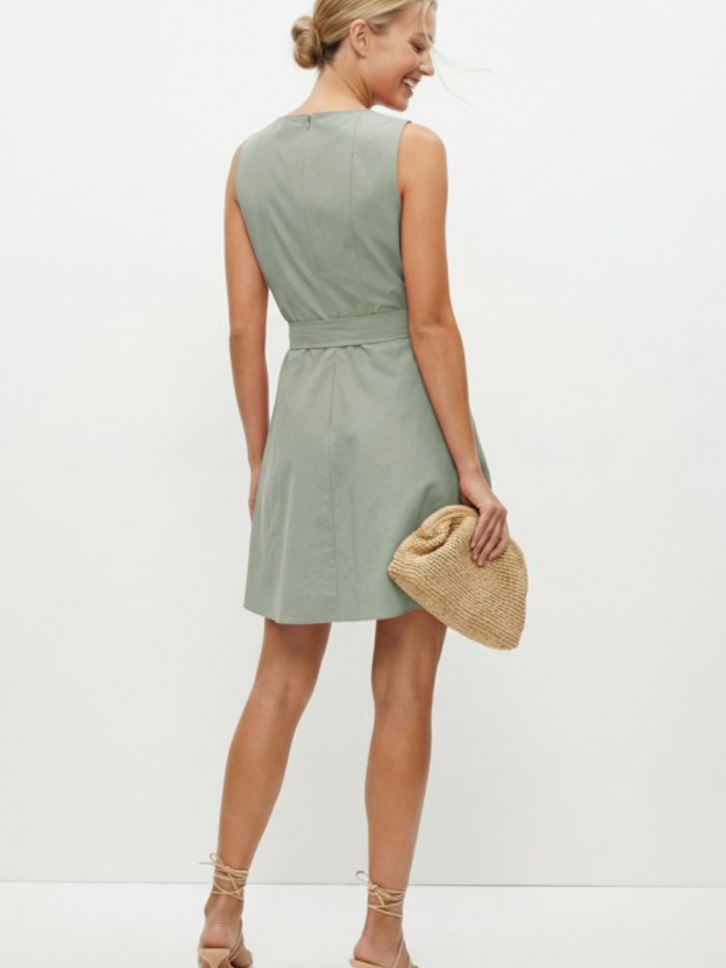 Belted Sleeveless A-Line Mini Dress | Elegant Women's Fashion by coolavocek