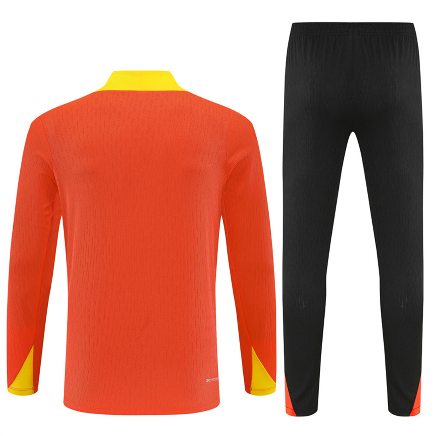 AlphaJersey-Brazil 25-26 Kids Long Sleeve Training Set - Player Version - Orange Top and Black Pants