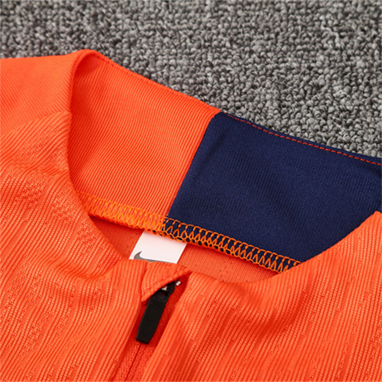 AlphaJersey-Barcelona 25-26 Long Sleeve Training Set - Orange Top Royal Blue Sponsor & Royal Blue Pants