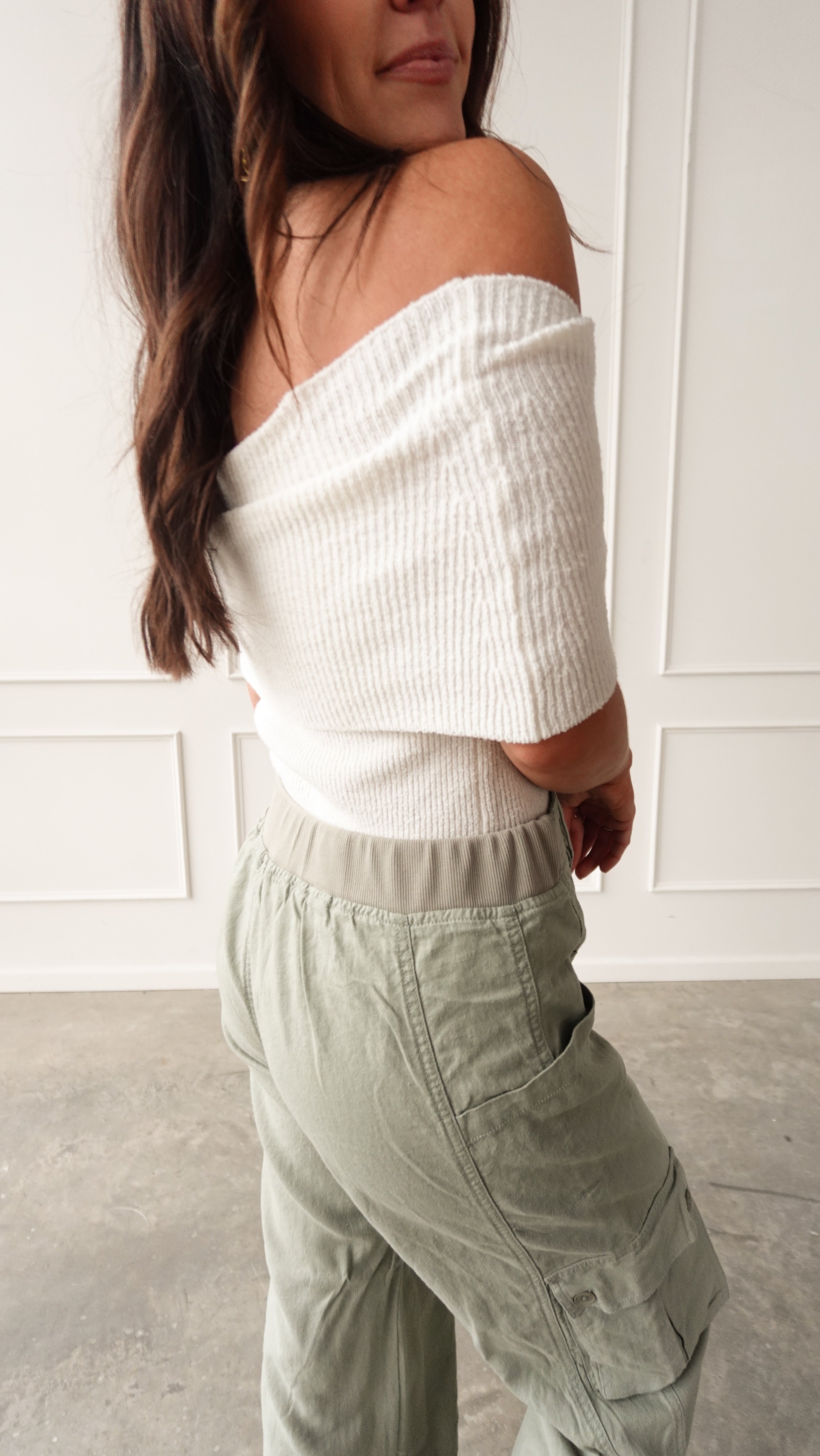 White Off-Shoulder Knit Top | Elegant Women's Fashion by coolavocek
