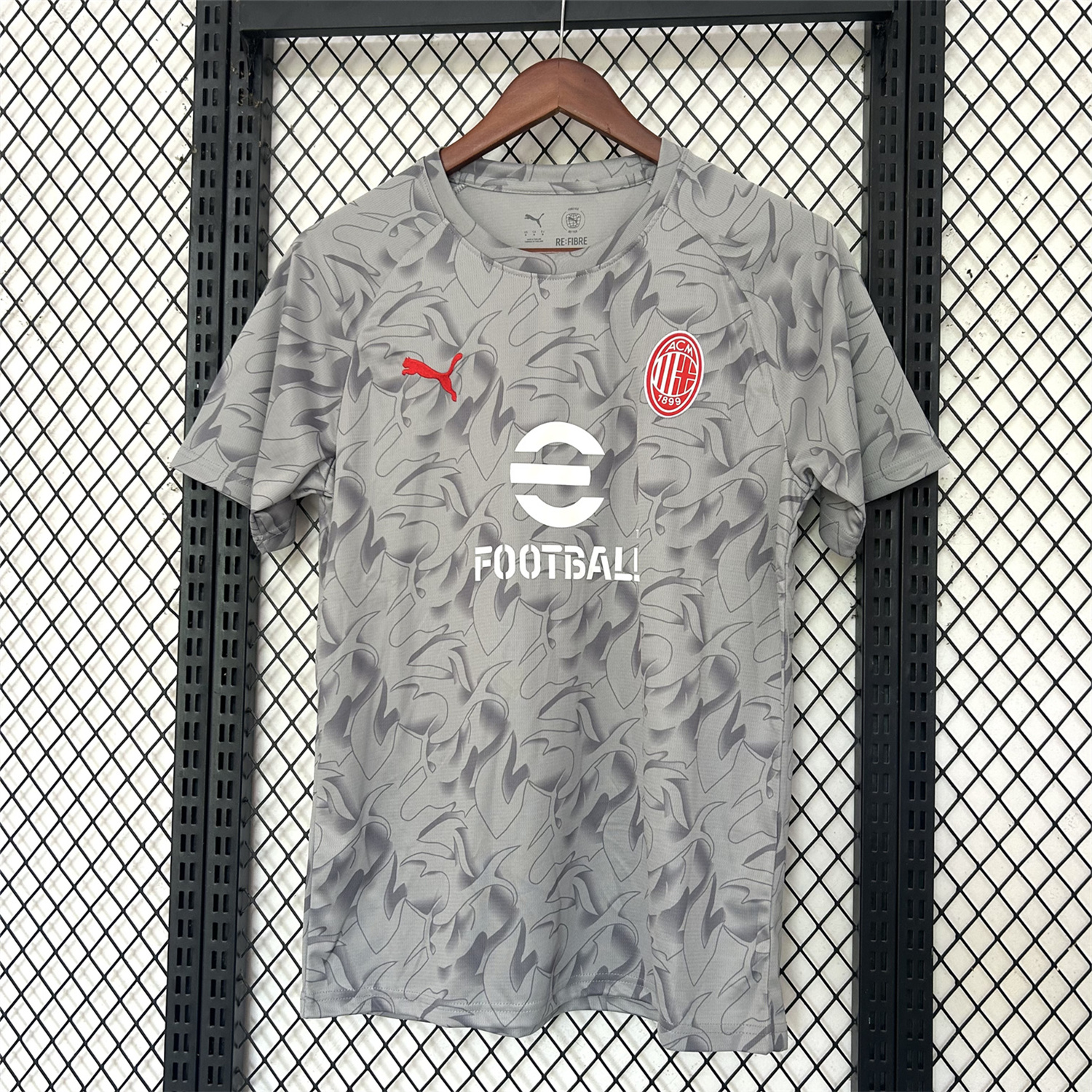 AlphaJersey-AC Milan 25-26 Grey Pre-Match Training Jersey - Fans Version