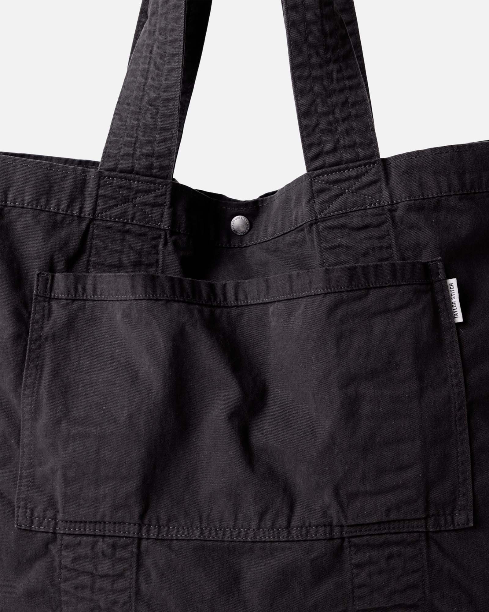 The Foundation Tote in Organic Faded Black | Modern Menswear by yycbvcnbmmnbm
