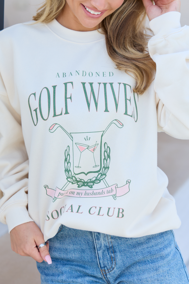 Golf Wives Cream Graphic Sweatshirt DOORBUSTER | Elegant Women's Fashion by coolavocek