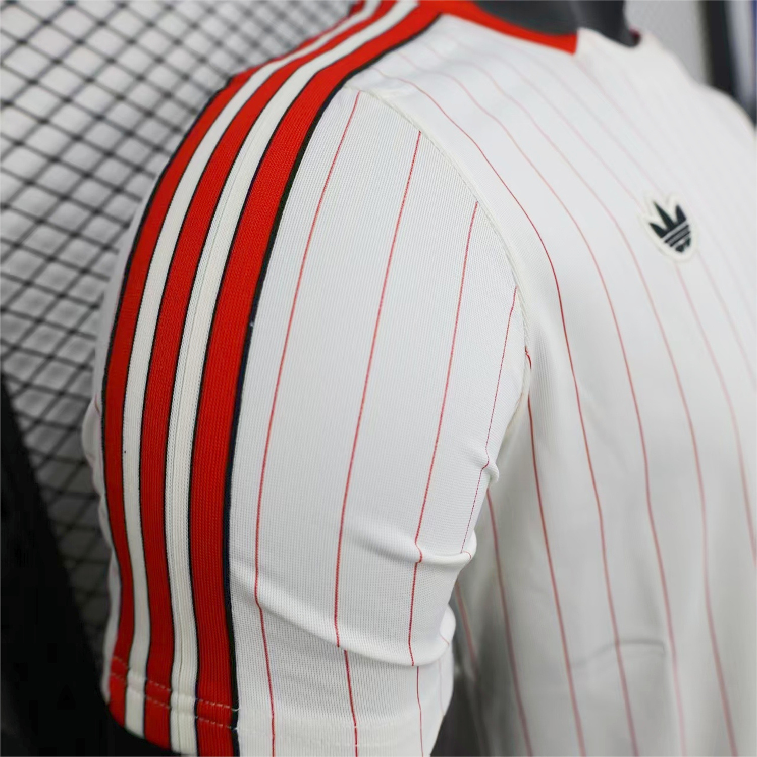 AlphaJersey-Benfica 25-26 Trefoil Red Lines White Travel Jersey - Player Version
