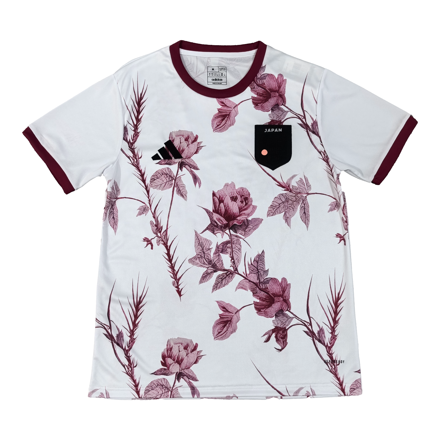AlphaJersey-Japan 25-26 Red Flowers White Jersey - Fans Version