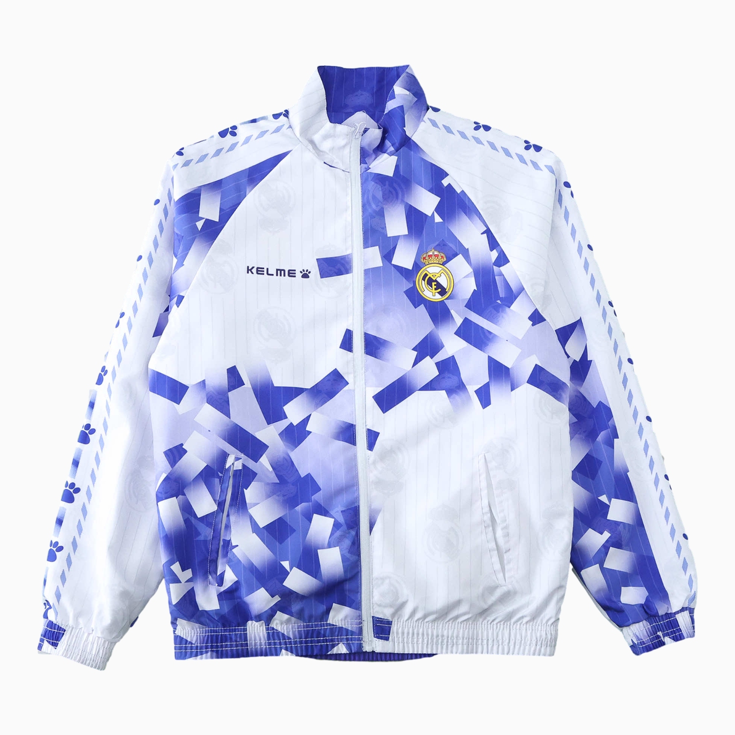 AlphaJersey-Retro Real Madrid 1996-97 Double Sided Reversible Windbreaker - Blue & Green