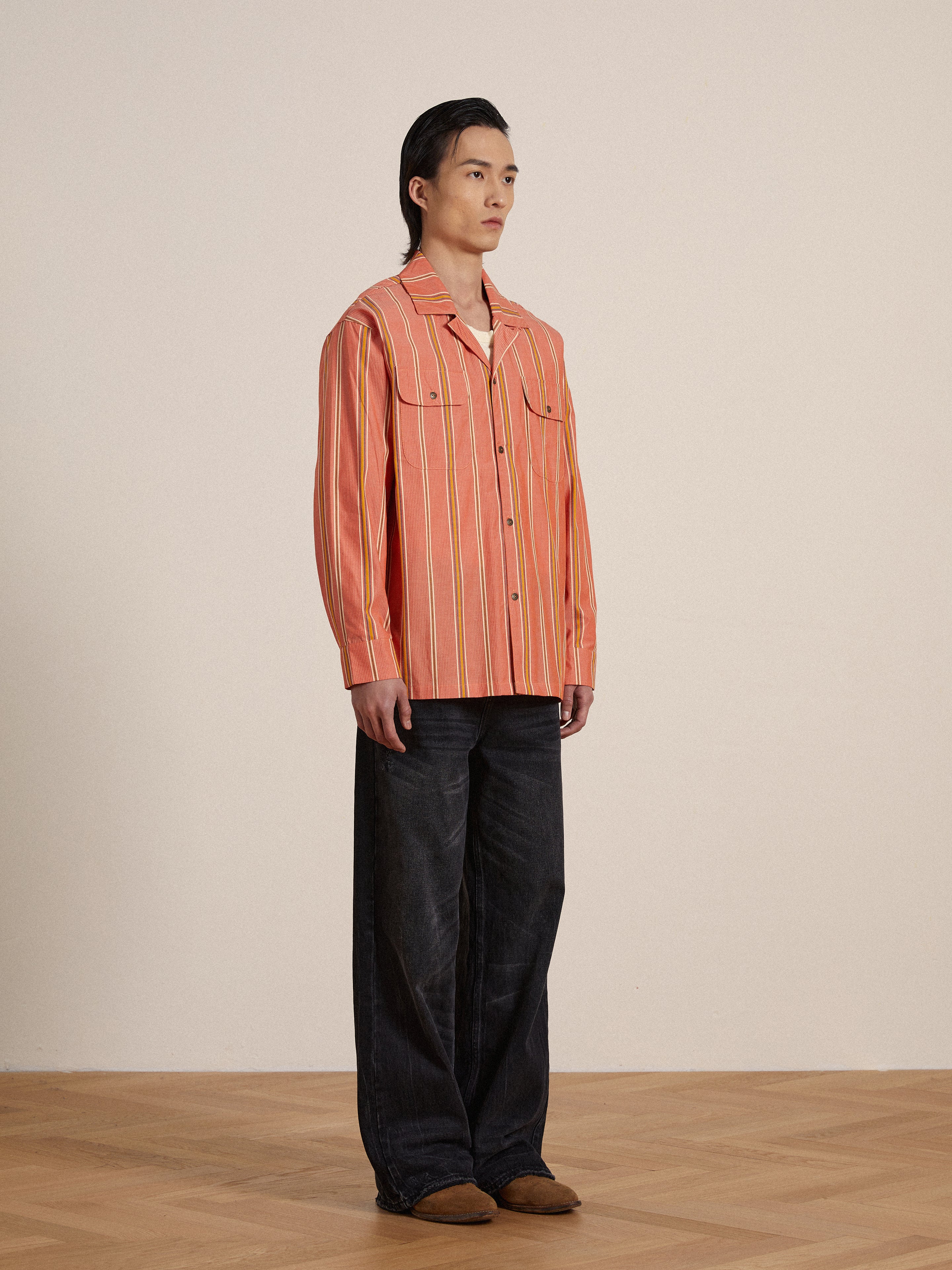 Stripe Citrus LS Camp Shirt | Modern Menswear by yycbvcnbmmnbm