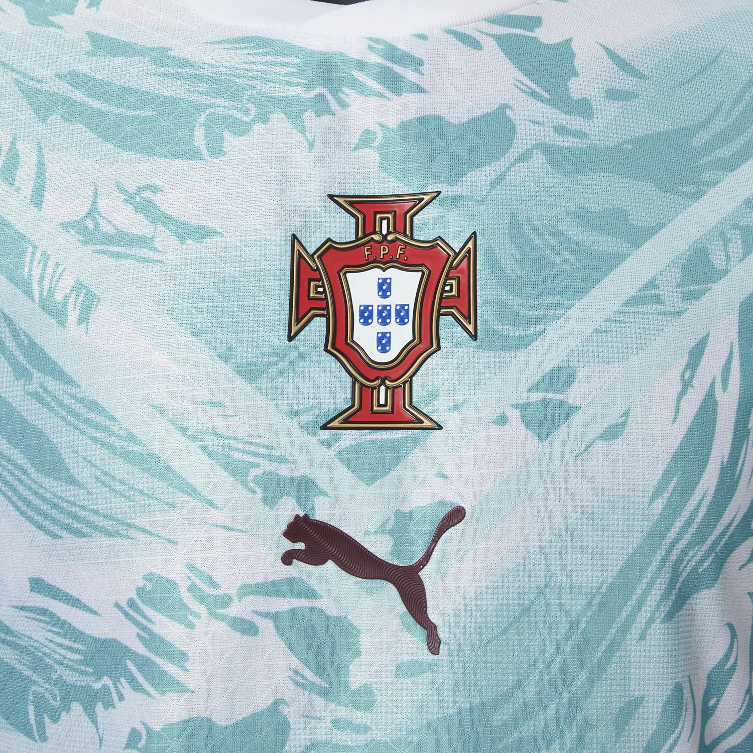 AlphaJersey-Portugal 2026 Away White And Cyan Jersey - Player Version