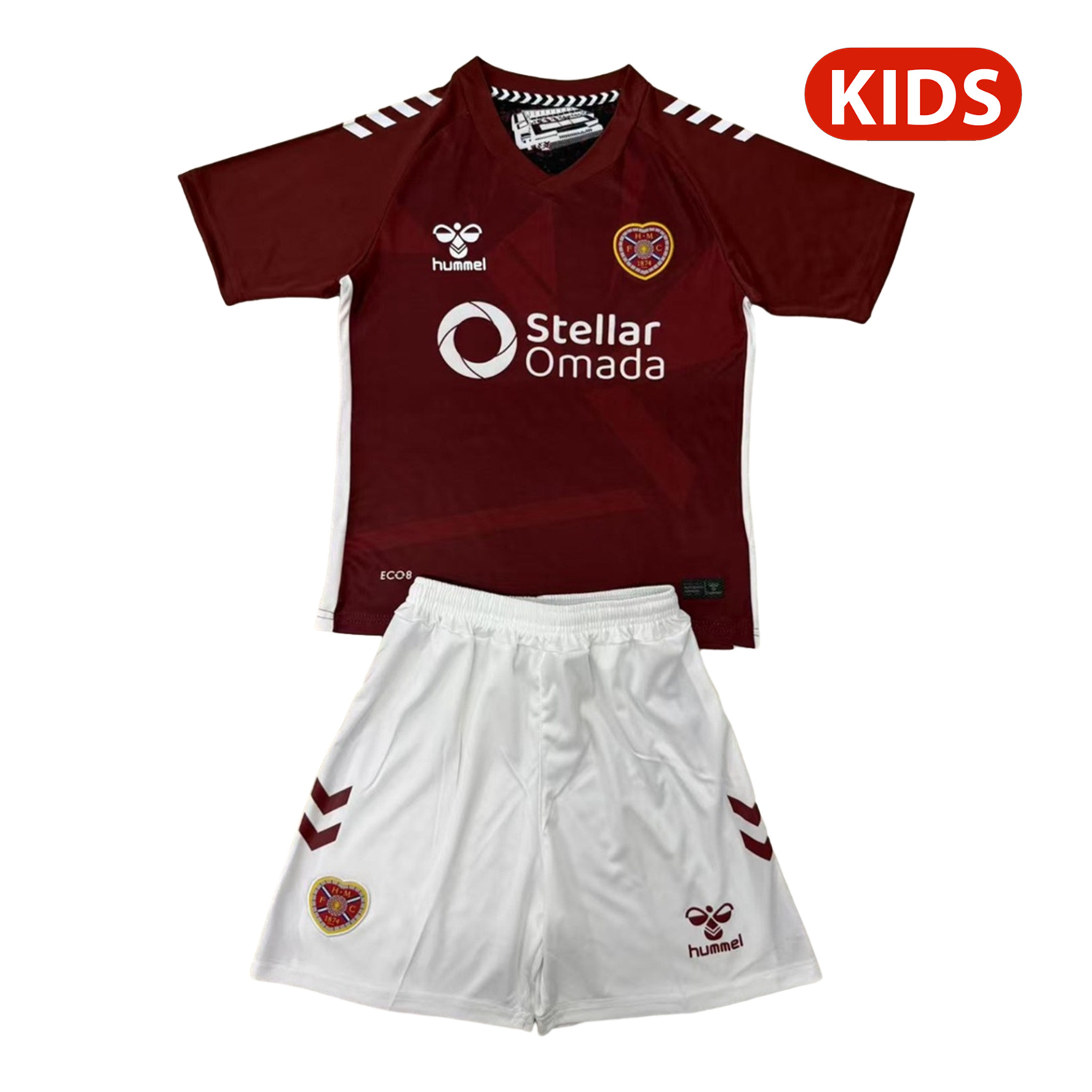 AlphaJersey-Hearts Heart of Midlothian 25-26 Home Kids Kit