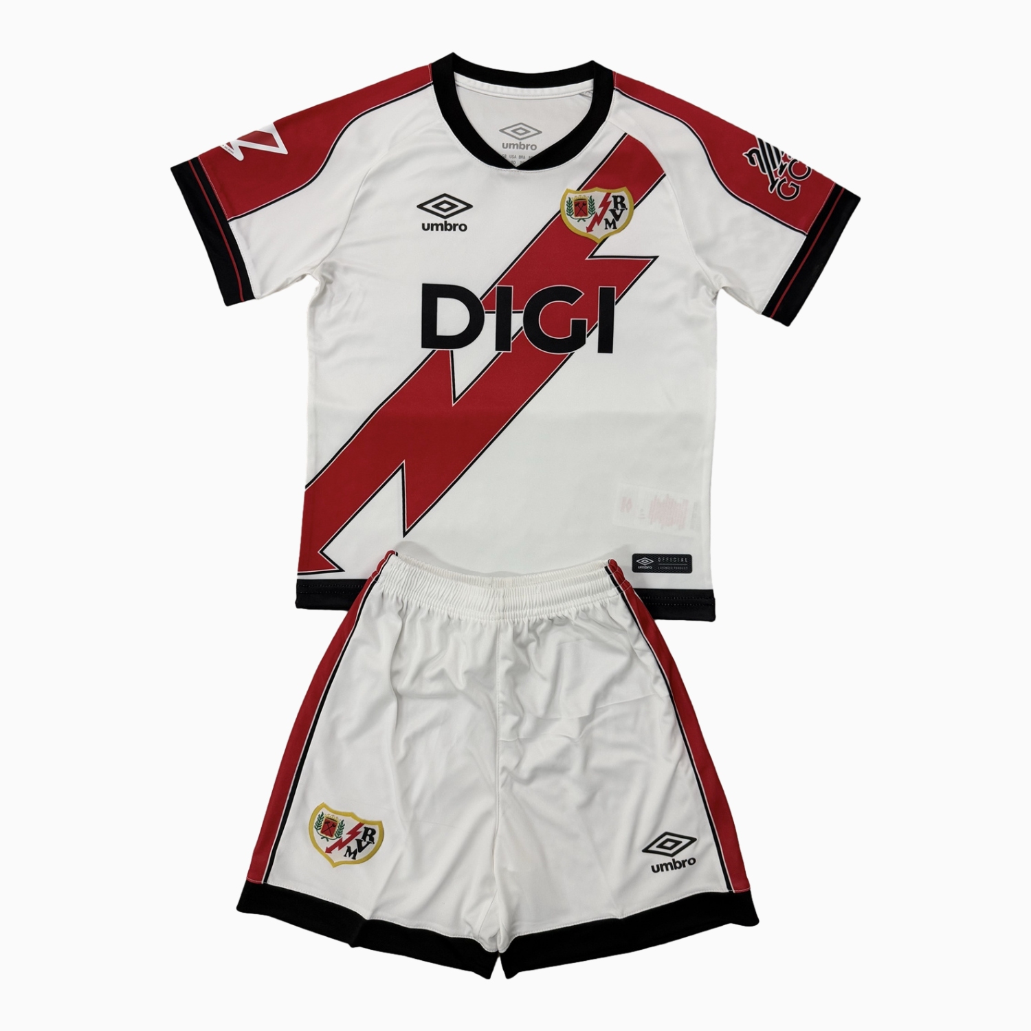 AlphaJersey-Rayo Vallecano 25-26 Home Men's Adult Jersey Set - Fans Version