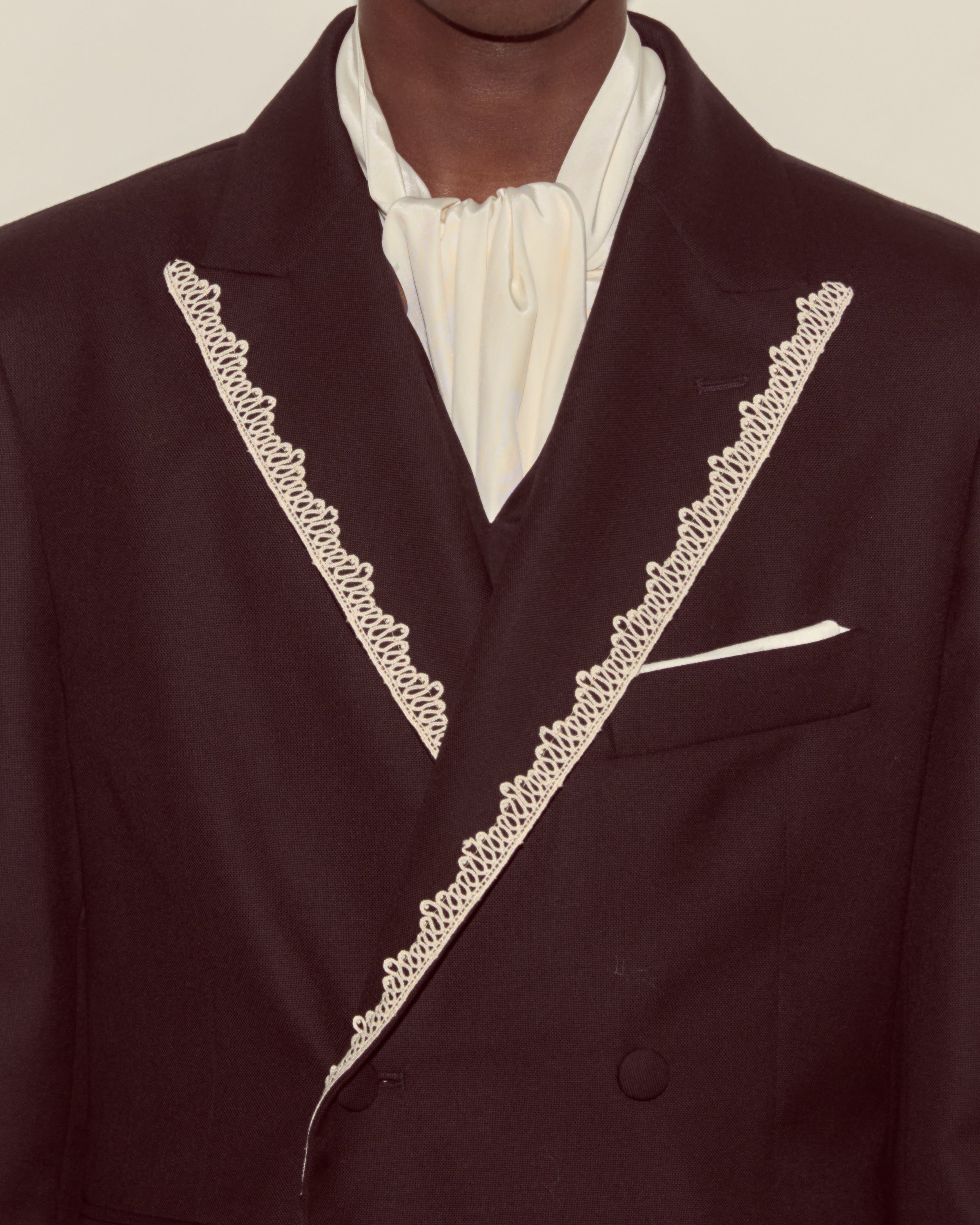Lacework Double-Breasted Tuxedo Jacket | Modern Menswear by yycbvcnbmmnbm