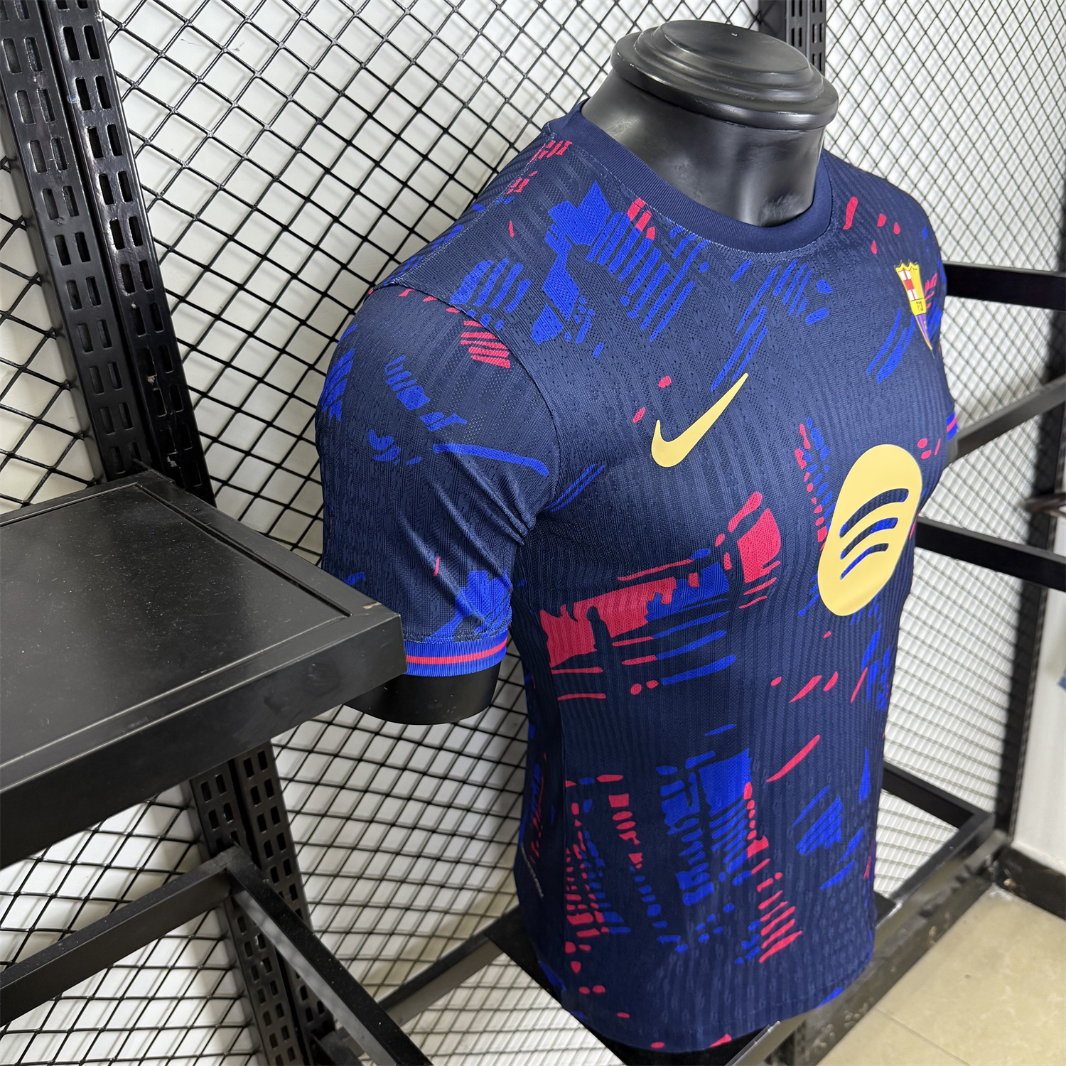 AlphaJersey-Barcelona 25-26 Red and Blue Graffiti Deep Blue Jersey - Player Version