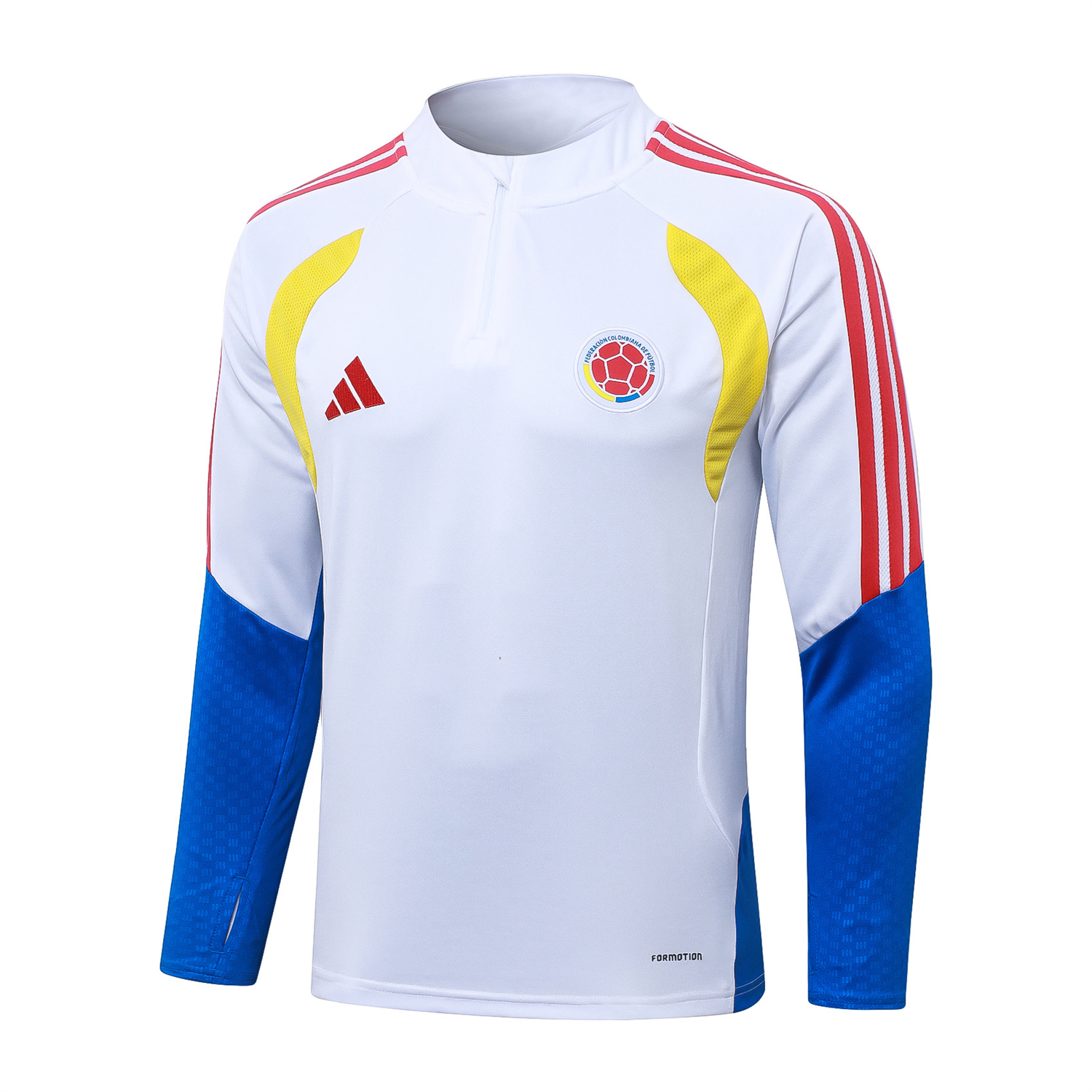 AlphaJersey-Colombia 2026 Long Sleeve Training Set - White Top & Black Pants