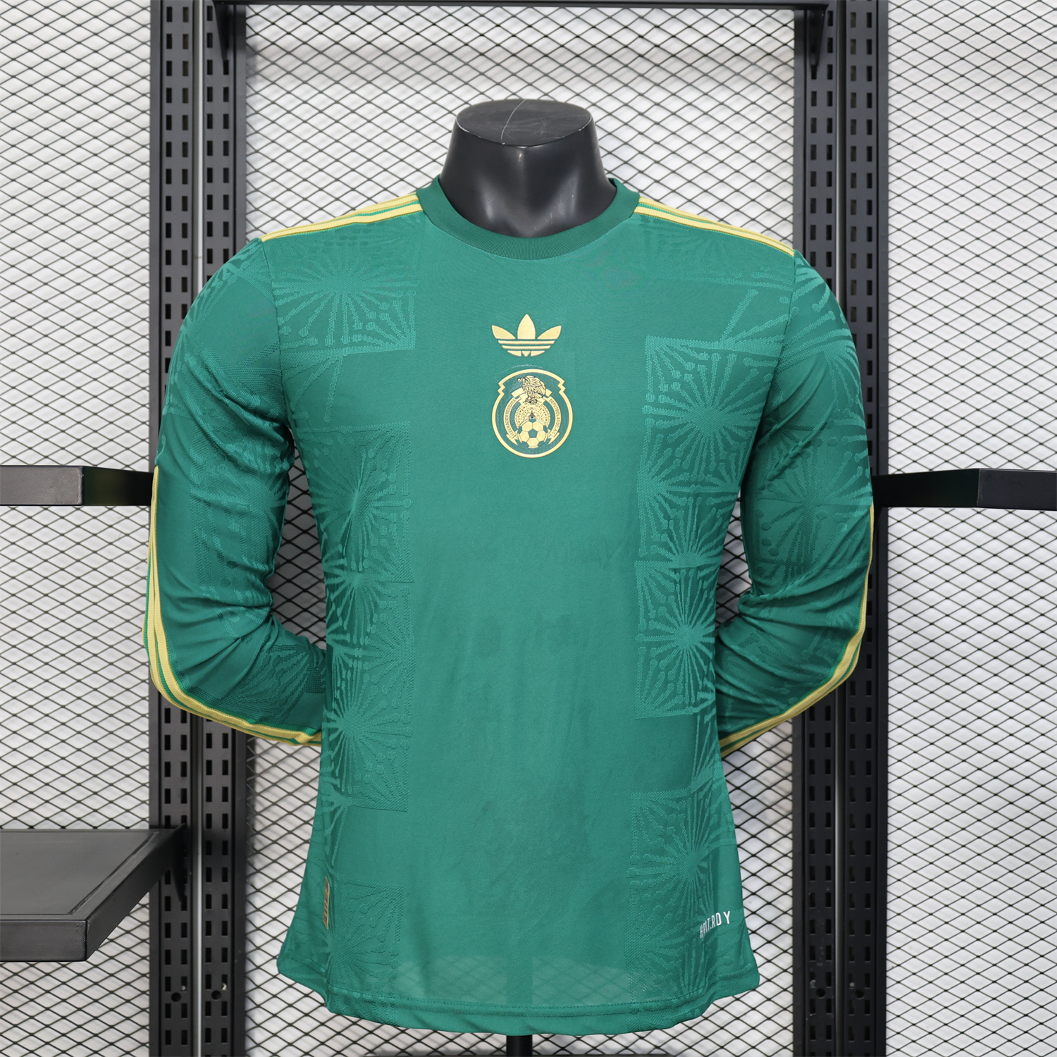AlphaJersey-Mexico 2025 Gold Cup Green Long Sleeves Jersey - Player Version