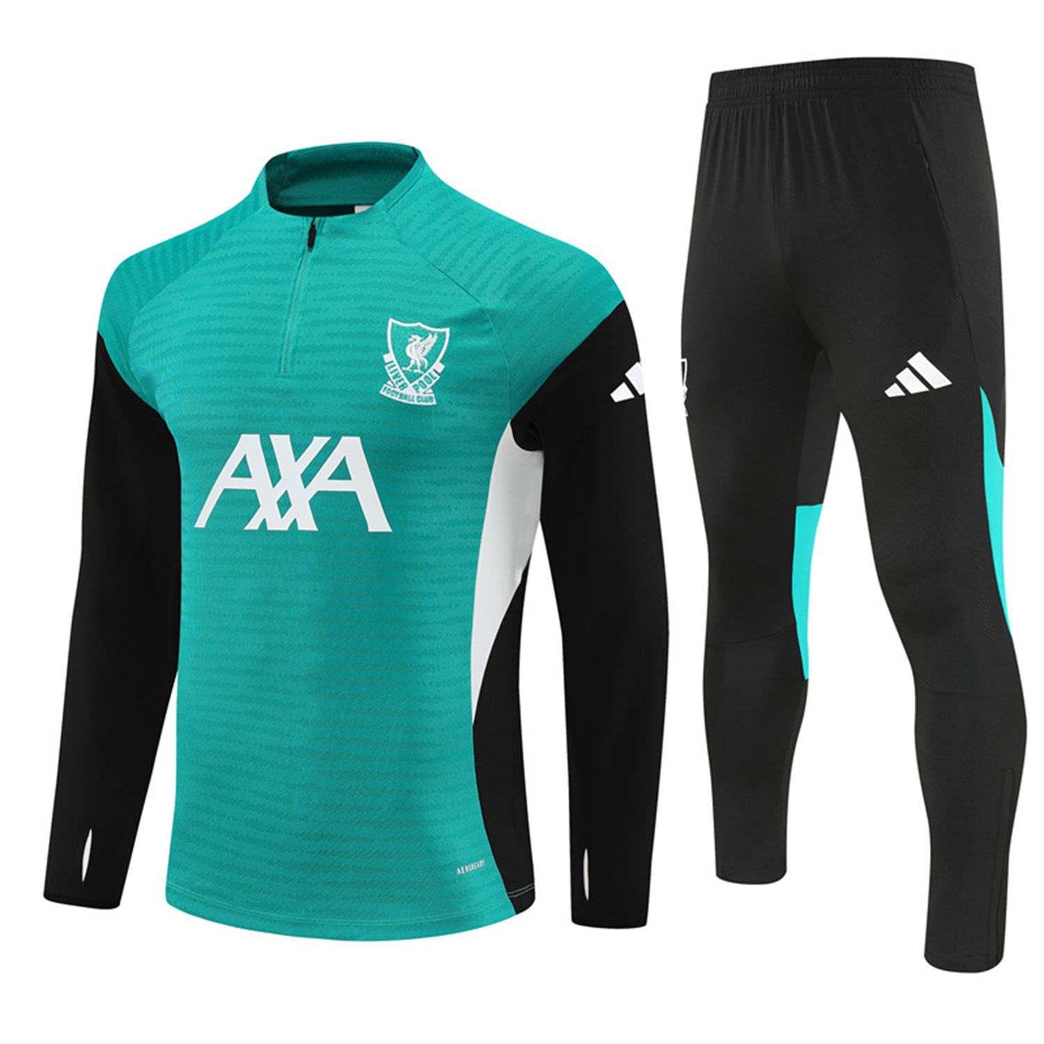 AlphaJersey-Liver.pool 25-26 Long Sleeve Training Set - Player Version - Green Top and Black Pants