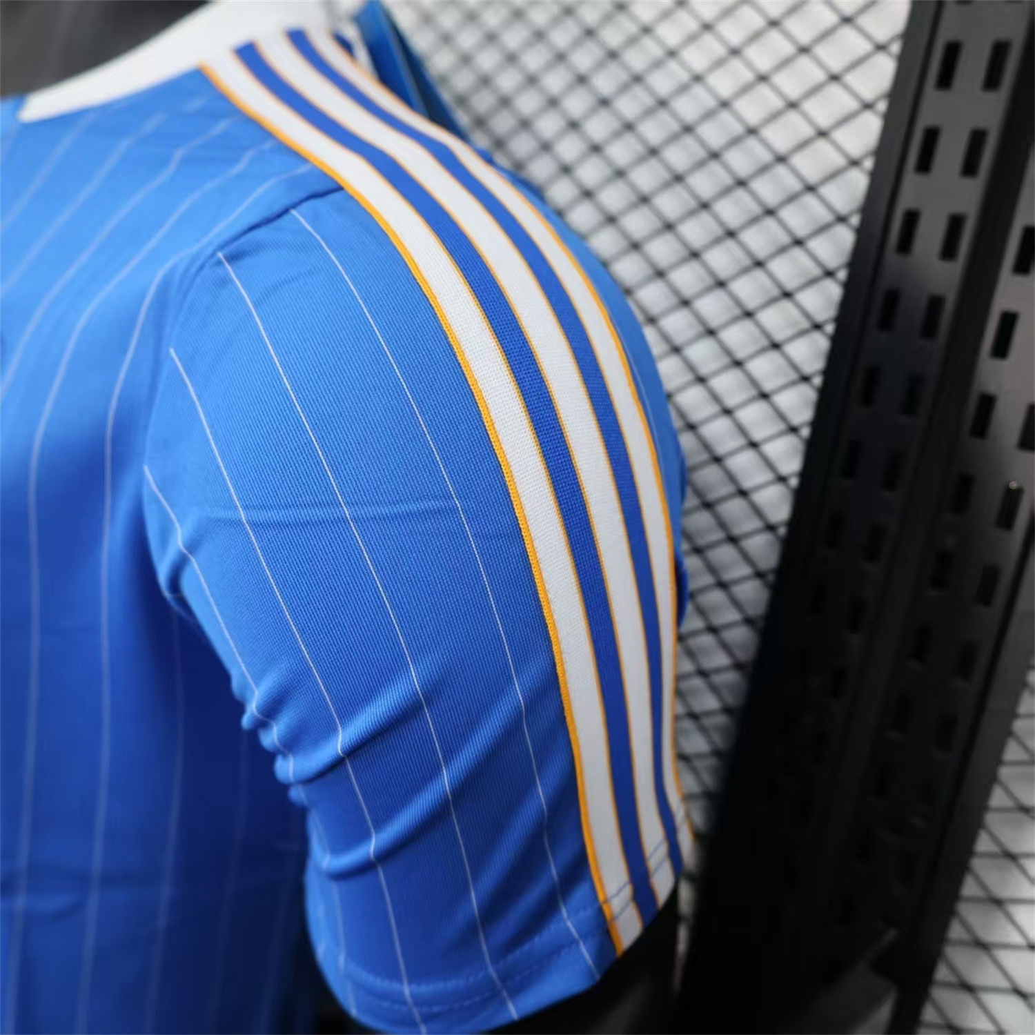 AlphaJersey-Real Madrid 25-26 Trefoil White Lines Blue Travel Jersey - Player Version